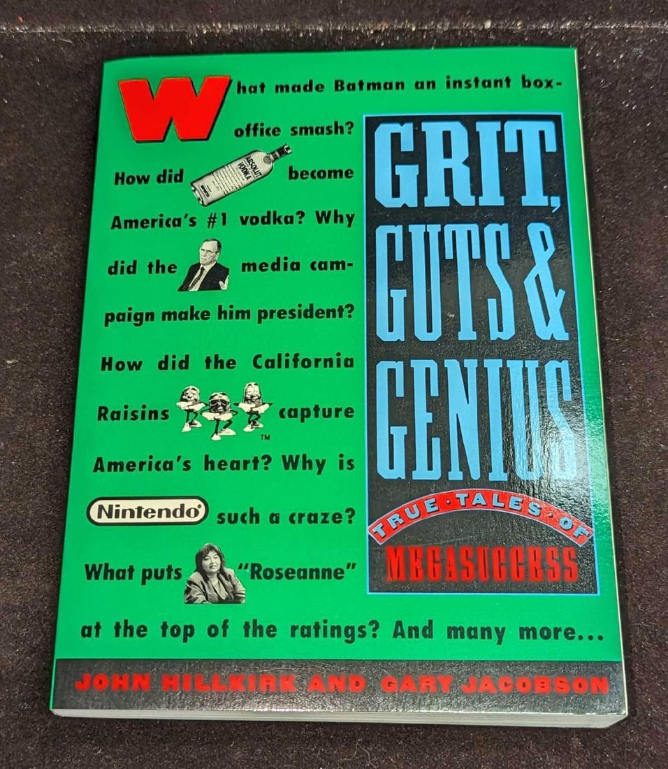 Grit, Guts & Genius True Tales Of Megasuccess Softcover: Grit, Guts & Genius True Tales Of Megasuccess Softcover. By John Hillkirk and Gary Jacobson. This was published by Houghton Mifflin Company (Boston) in 1990. The softcover books is approx 6 1/4" x