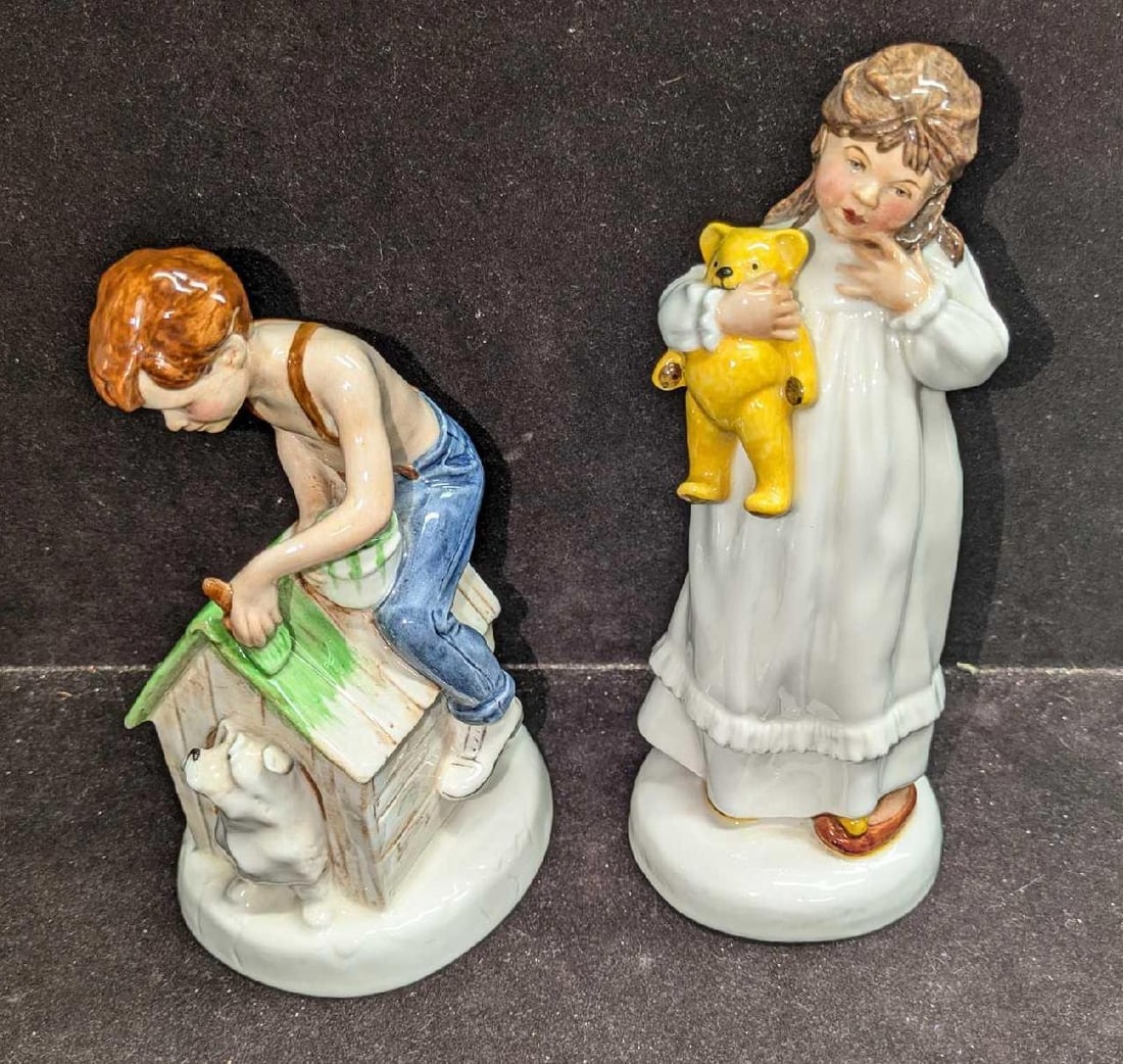 Retired Royal Doulton And So To Bed And As Good As New Figurines: Retired Royal Doulton And So To Bed And As Good As New Figurines. This lot includes: (1) And So To Bed. This was released from the year 1982 to the year 1985. This was designed by Pauline Parsons