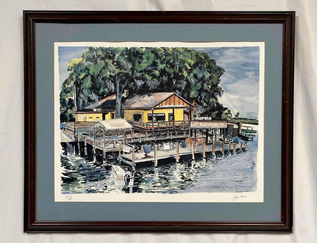 Signed And Numbered Limited Edition Print By Jan Herr 1990: This lot contains a Signed And Numbered Limited Edition Print By Jan Herr 1990. The approx. weight and dimensions are listed below. The frame has some clear scuffs and scratches. The print is in