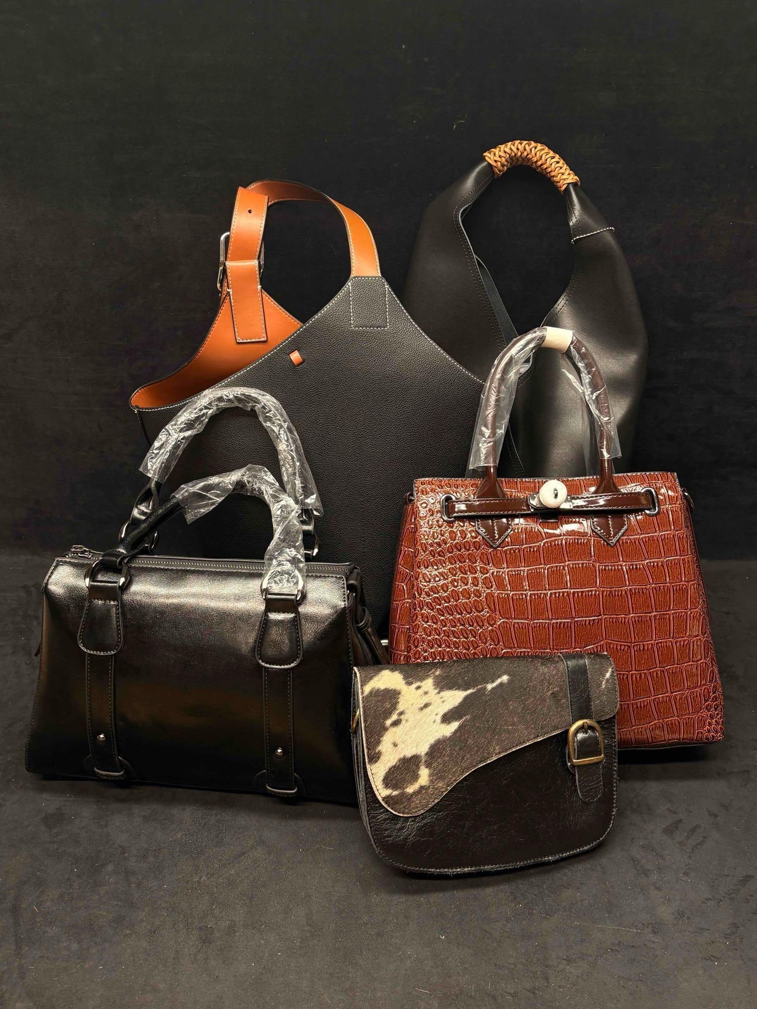 Black and Brown Womens Leather Fashion Bags Collection B