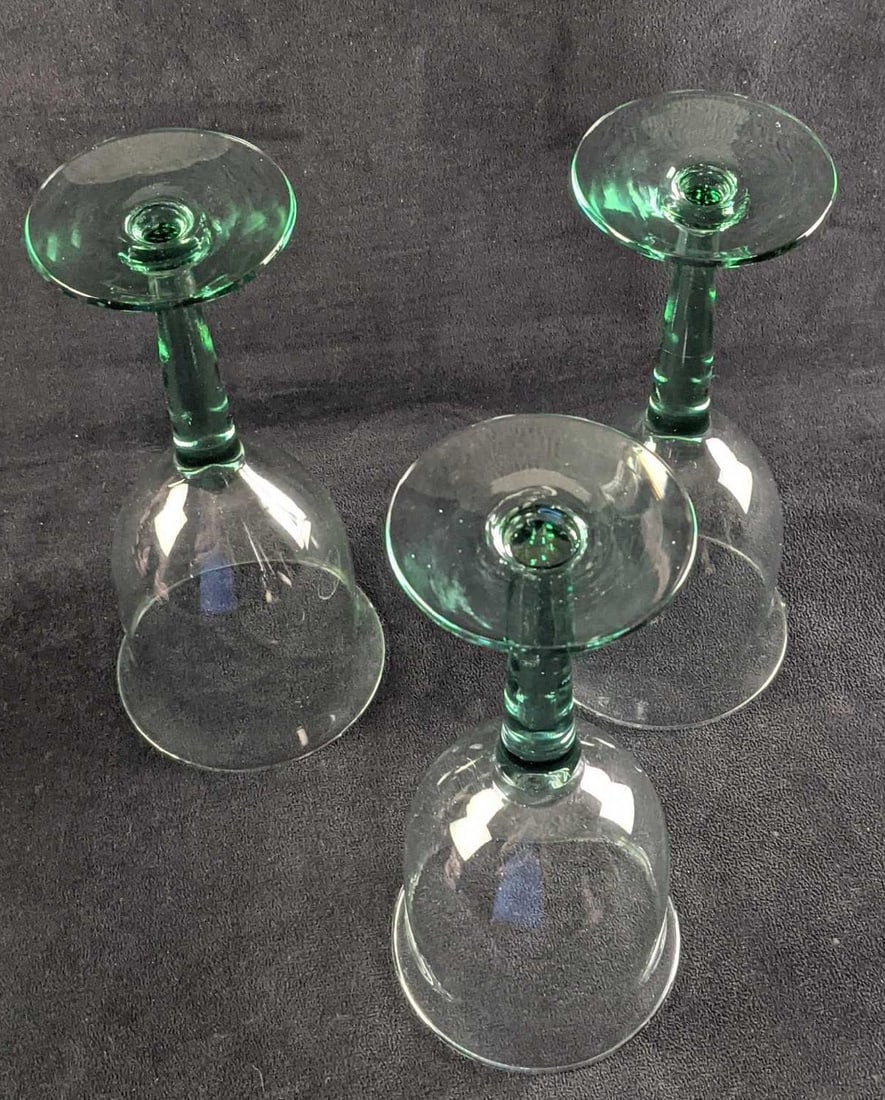 Three Large Glass Water Goblets - 5