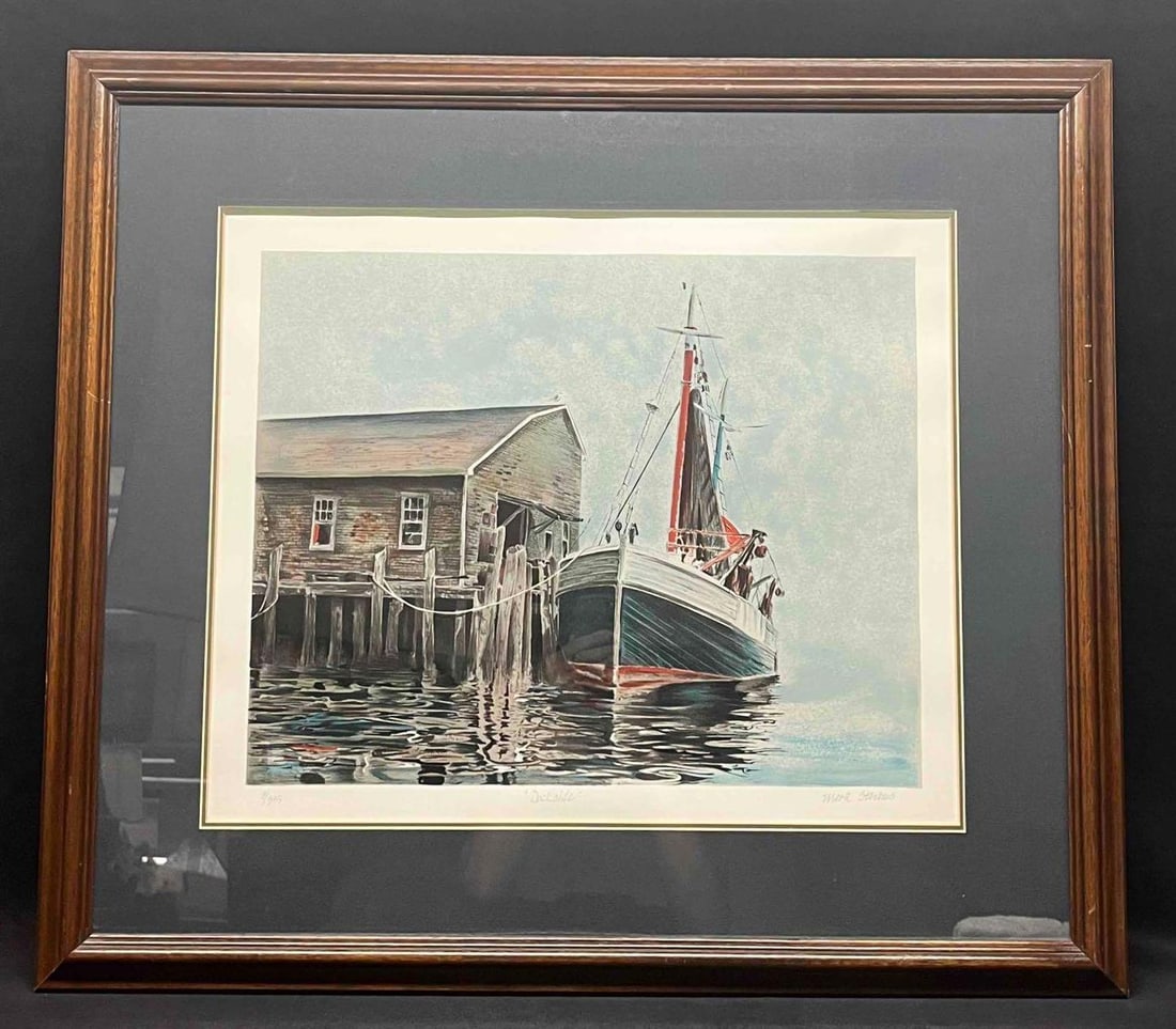 Signed & Numbered "Dockside" Lithograph By Mark Stevens