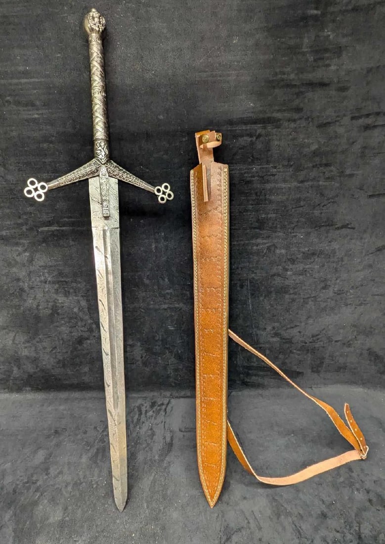 MHS Cutlery Fantasy Steel Sword With Leather Scabbard H