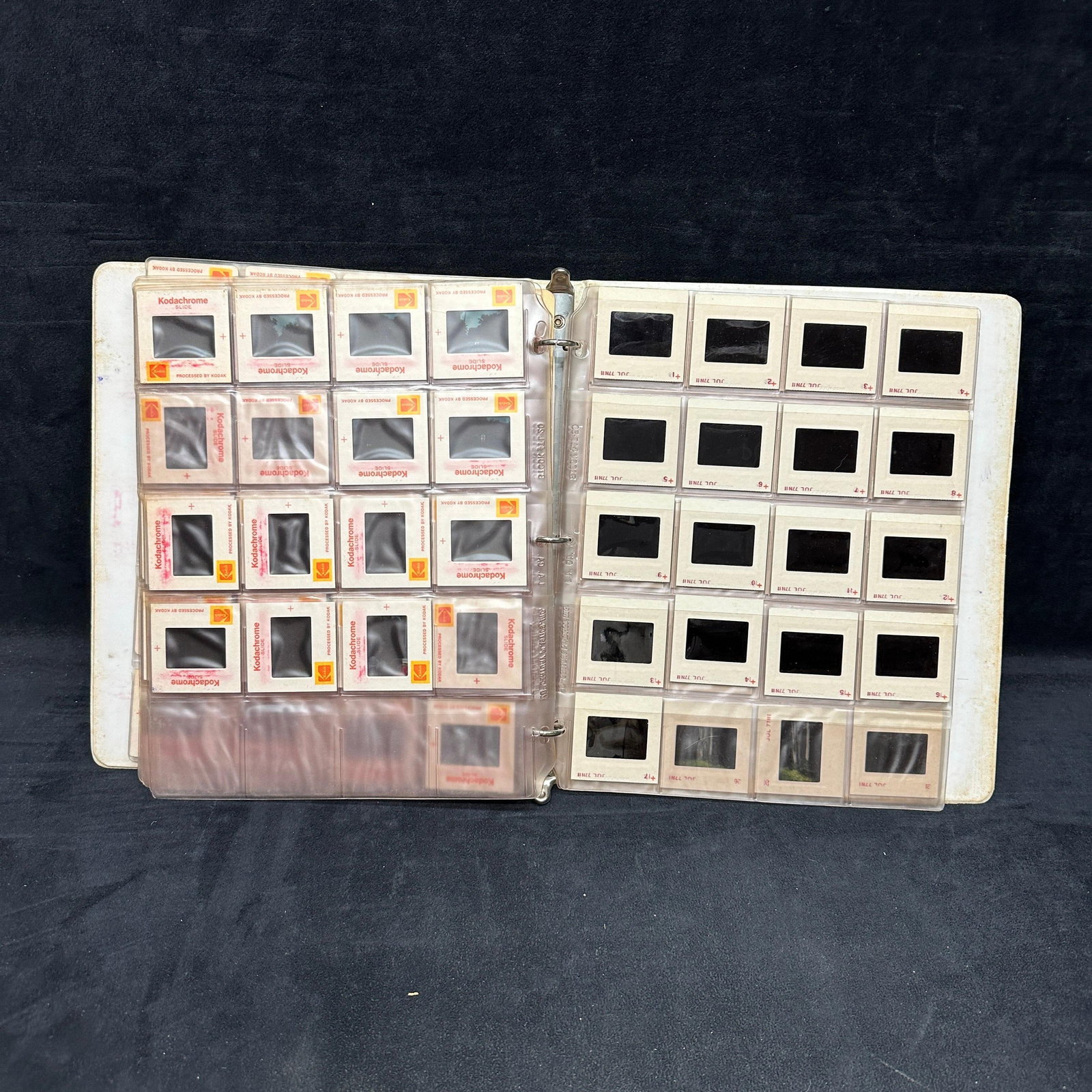 Large Collection of Vintage Kodachrome Photographic Slides In Binder