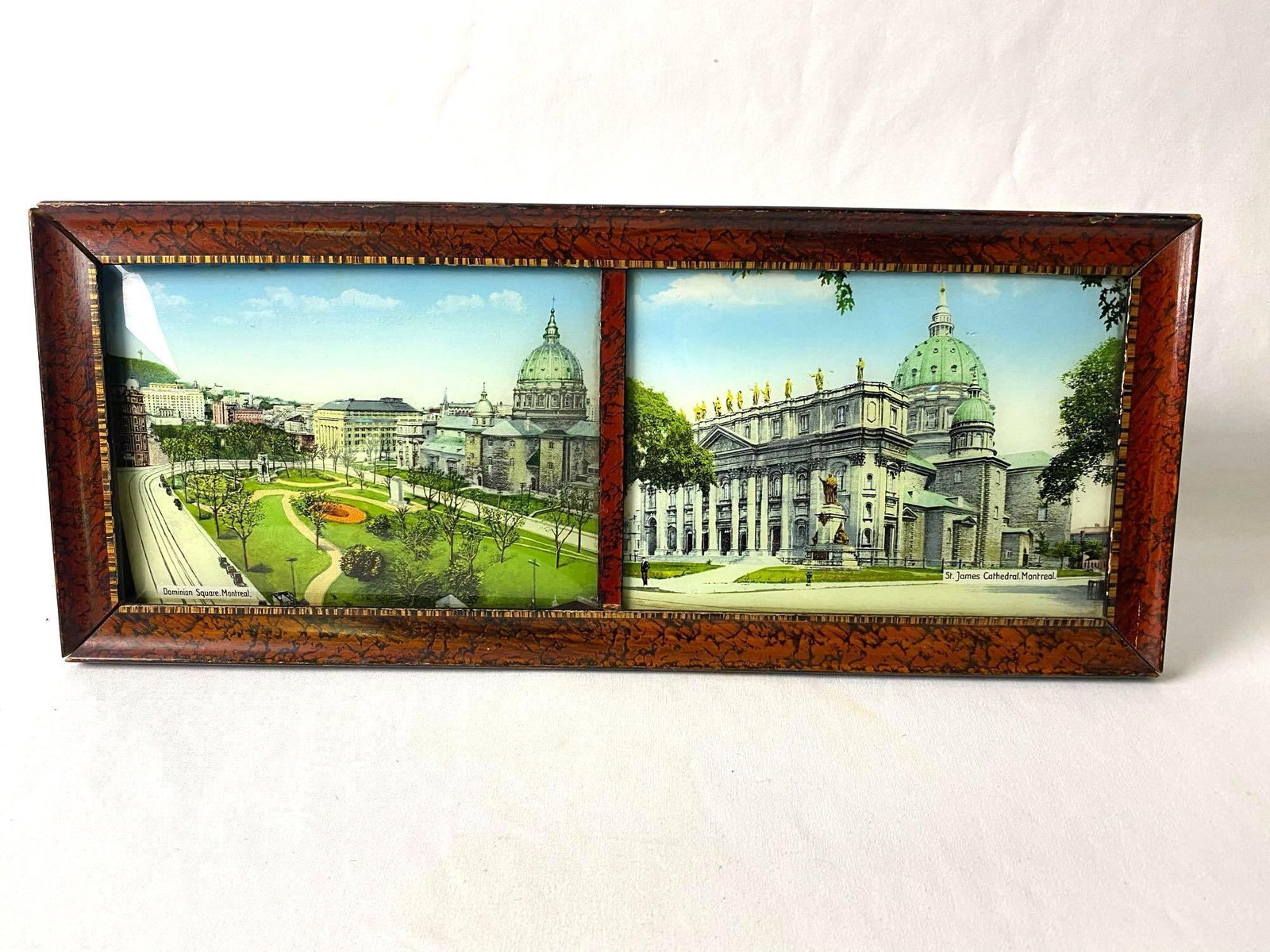Antique Framed Dominion Square & St. James Cathedral Canada Lithographs