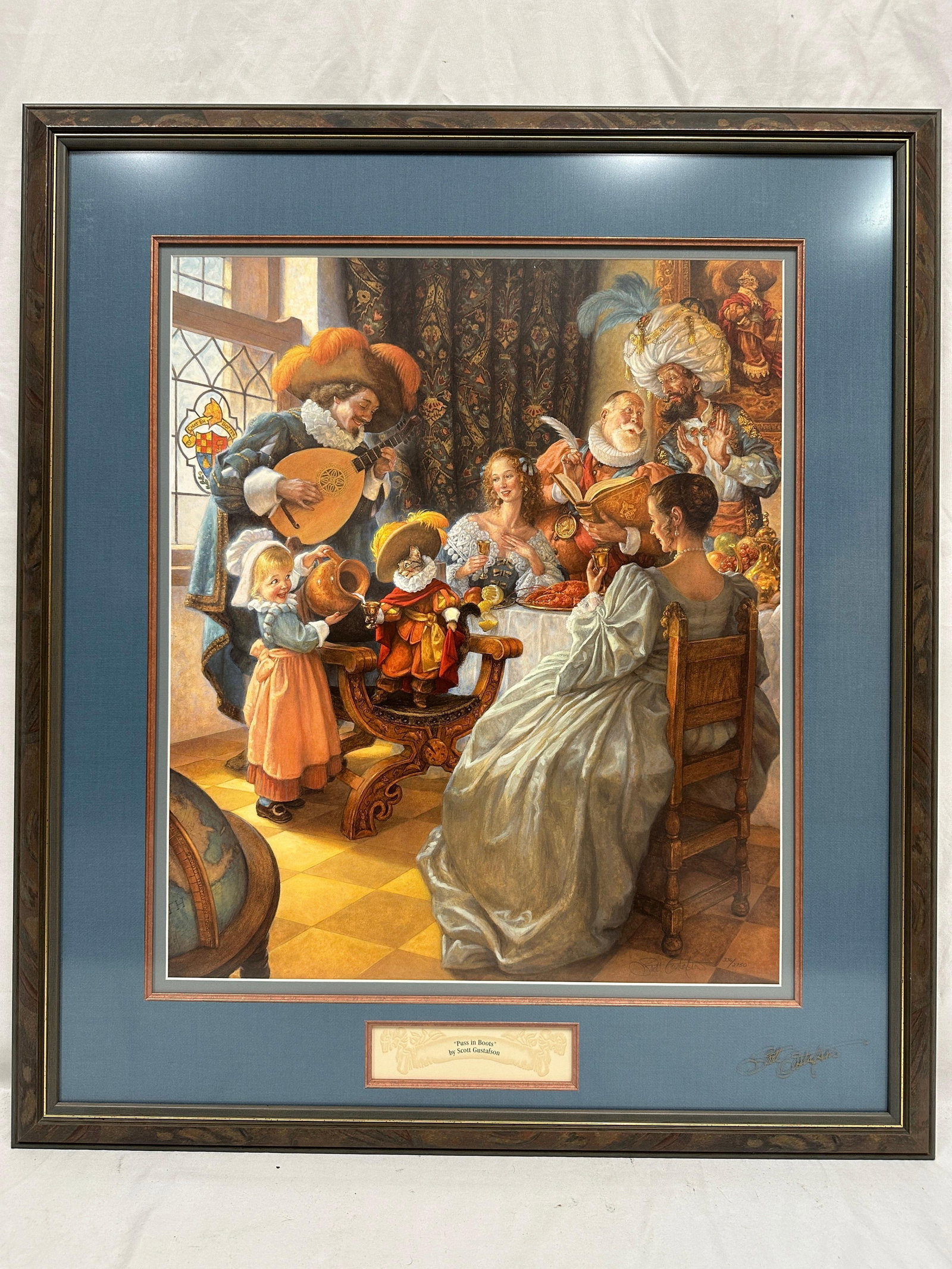Scott Gustafson Puss in Boots Pencil and Glass Double Signed Framed Print (1 of 7)