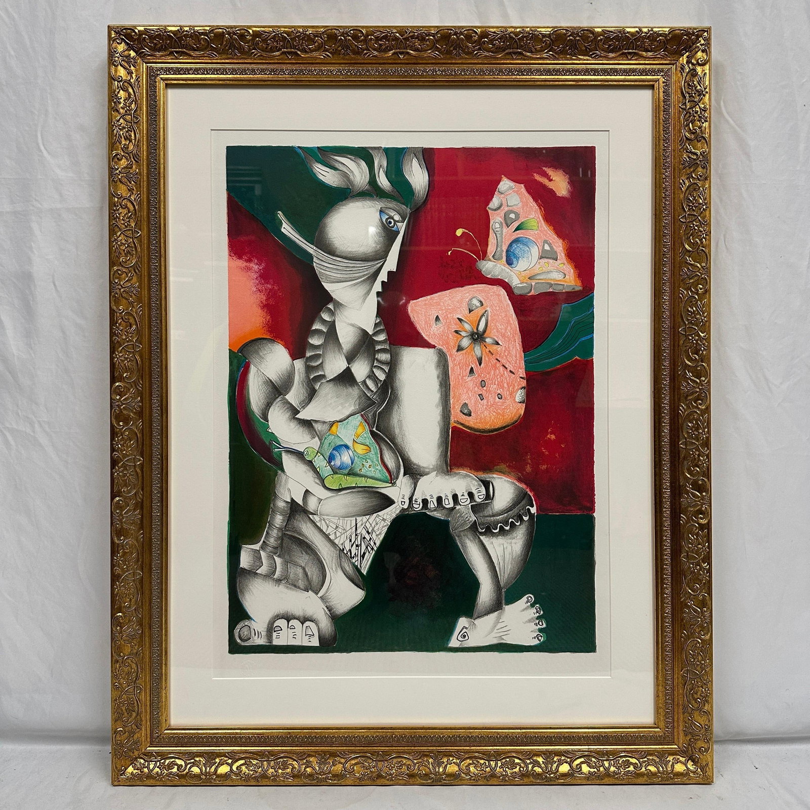 Alexandra Nechita Victorious Spirit Framed Lithograph: Framed lithograph titled Victorious Spirit (SO-2) by internationally acclaimed artist Alexandra Nechita. Created for the Special Olympics series, the composition features Nechita's distinctive Cub