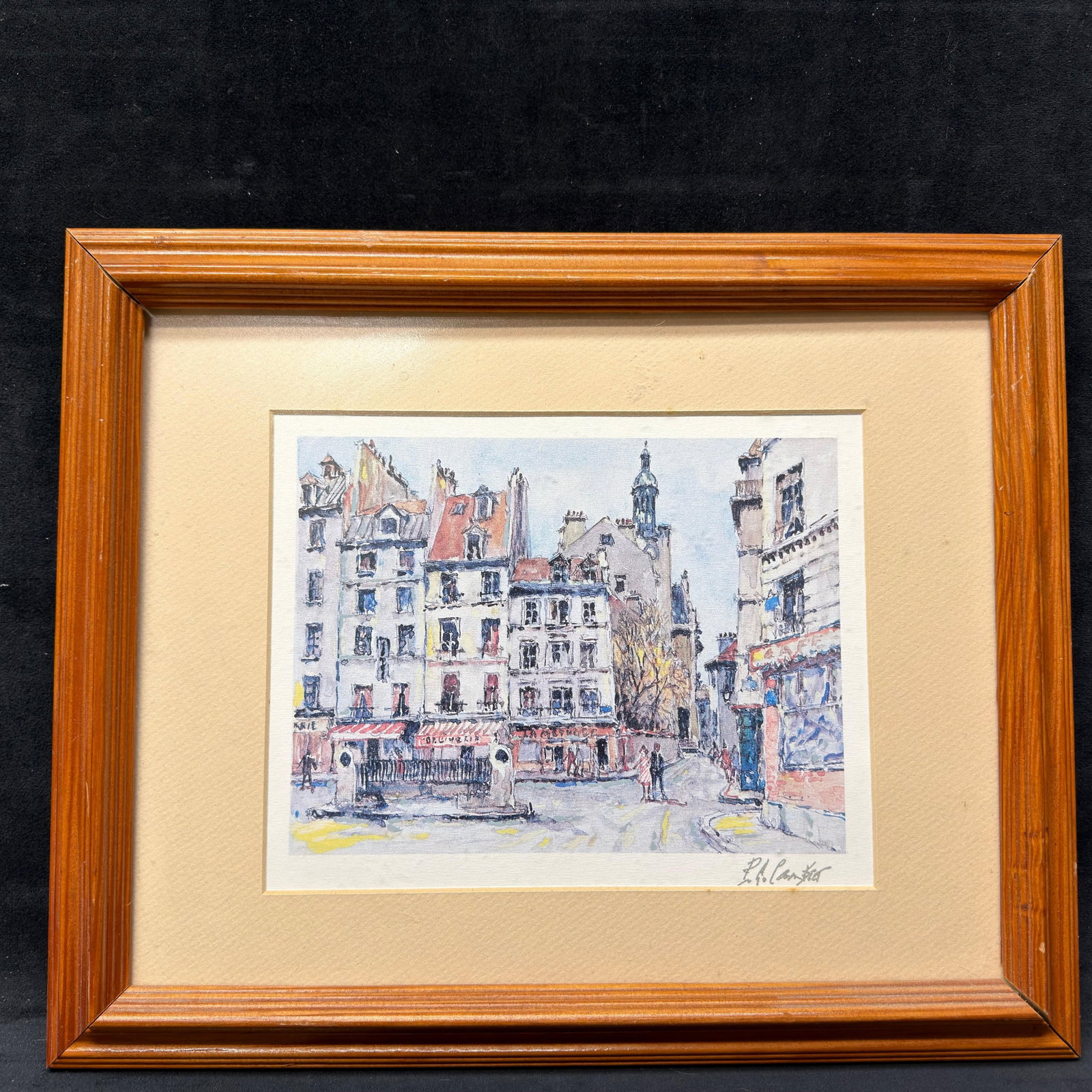 Pierre Eugene Cambier Rue de la Montagne Sainte Genevieve Seriolithograph Framed Signed (1 of 4)