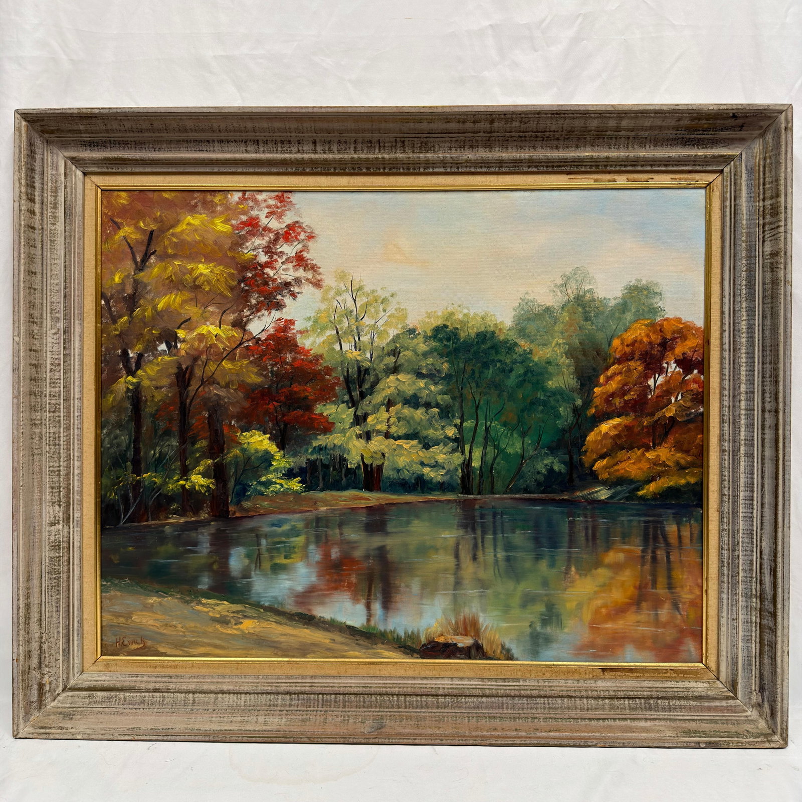 Artist Signed Original Autumn Landscape Art Painting Framed (1 of 4)