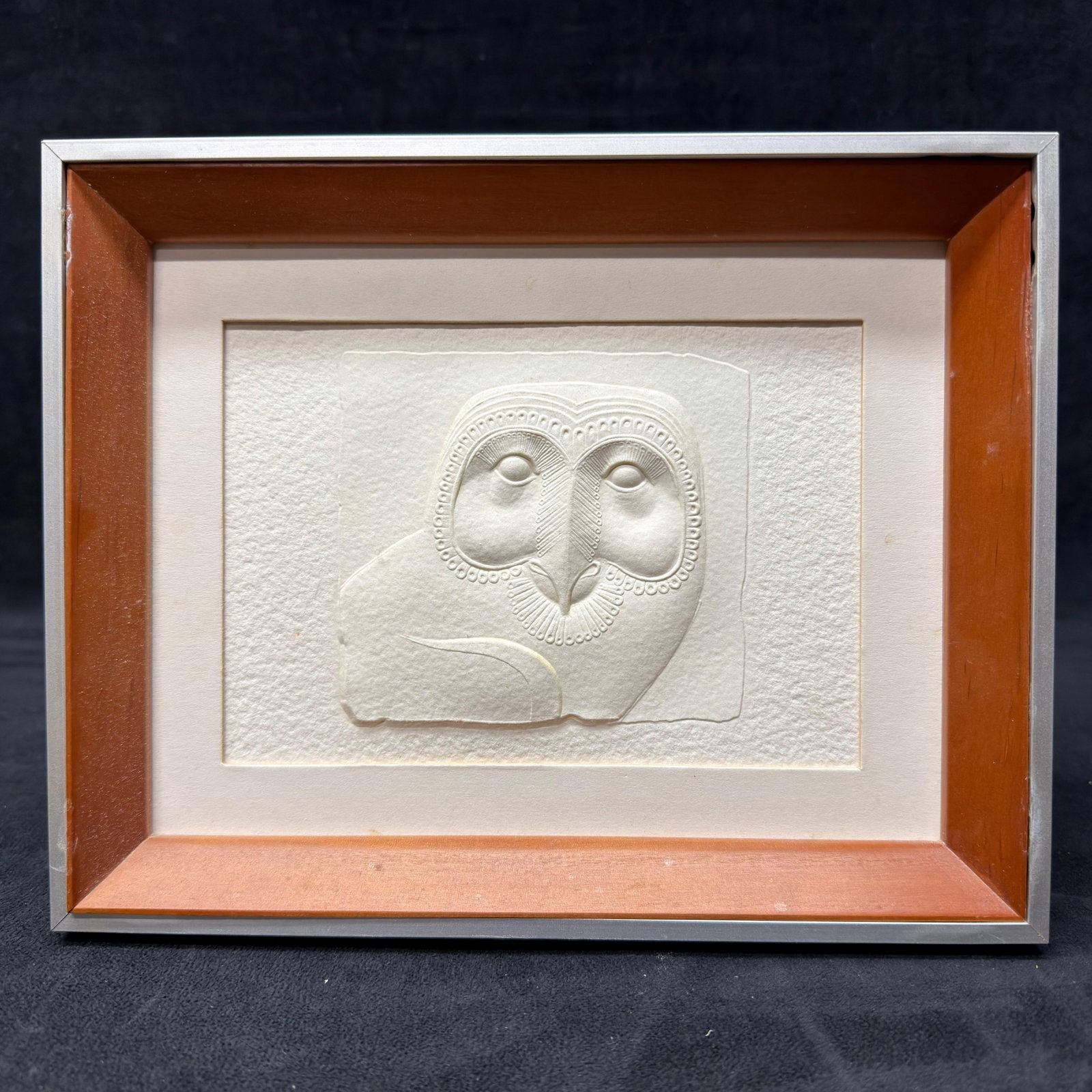 Framed Embossed Barn Owl Relief Paper Artwork (1 of 3)