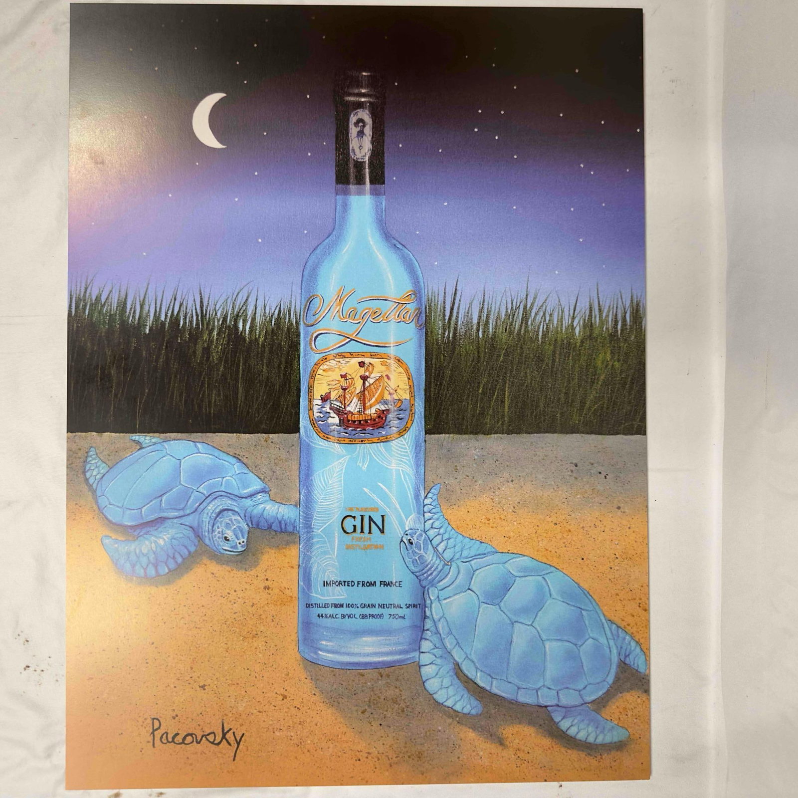 Magellan Ad Poster Gin Advertisement Print By John Pacovsky Set of Thirteen 13 Posters Sea Turtles: Magellan Ad Poster Gin Advertisement Print By John Pacovsky Set of Thirteen 13 Posters Sea Turtles. A design of sea turtles from Magellan gin ads from John Pacovsky, multiples of the design. A few cre