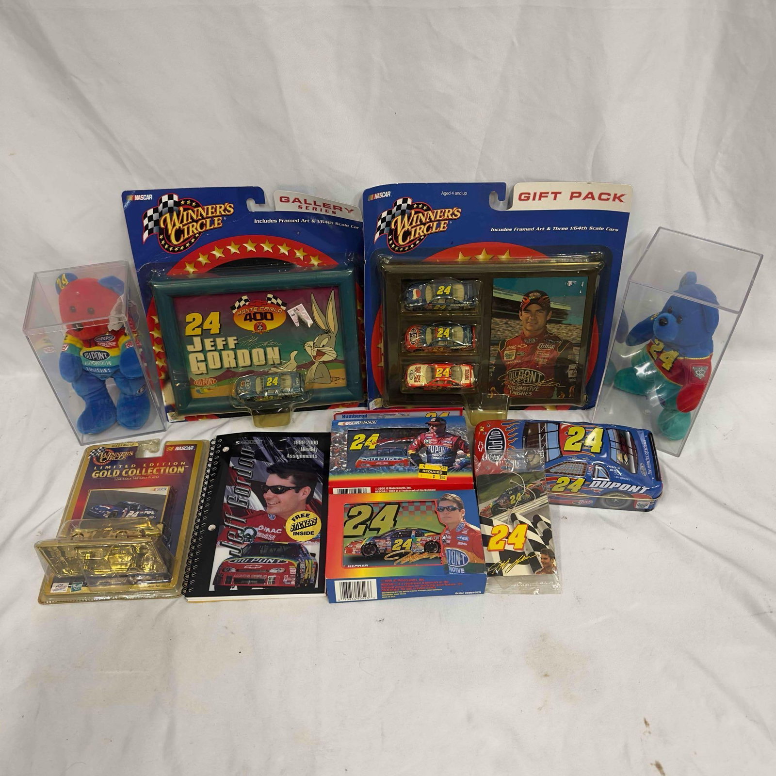 Jeff Gordon NASCAR Collection Various Collectibles Plush Cards Die Cast Cars Lot of 10: Jeff Gordon NASCAR Collection Various Collectibles Plush Cards Die Cast Cars Lot of 10. This set includes ten (10) NASCAR Jeff Gordon collectibles. Some items included are playing cards, die cast cars