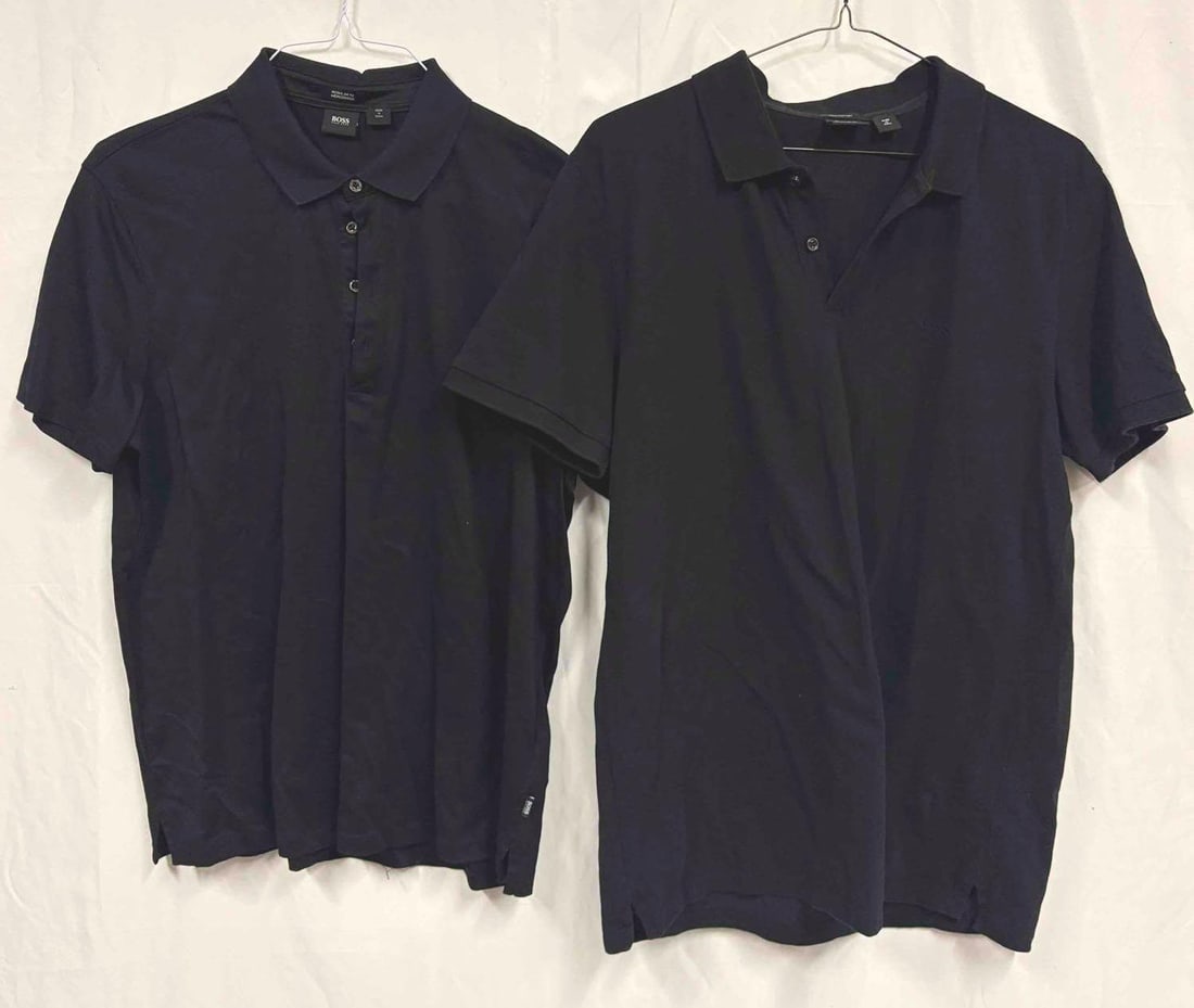 2PC Hugo Boss Black Short Sleeve Mens Polo Shirt Bundle
