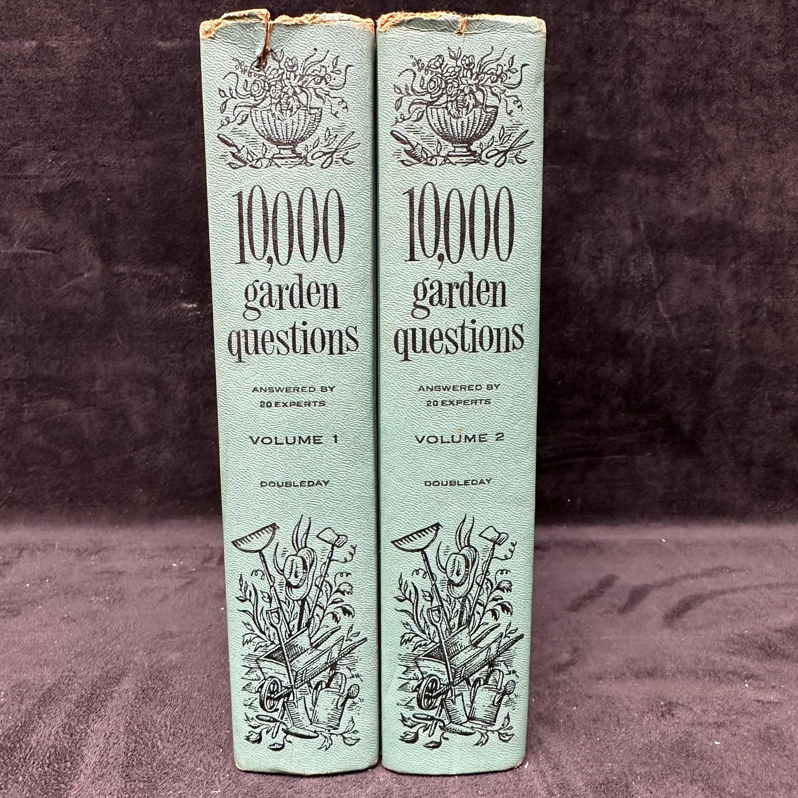 10000 Garden Questions 1 and 2 Volume Set F F Rockwell Doubleday Hardcover Books: Two-volume set titled 10,000 Garden Questions Answered by 20 Experts, edited by F. F. Rockwell, published by Doubleday. Includes Volume 1 and Volume 2, new revised editions with illustrations and