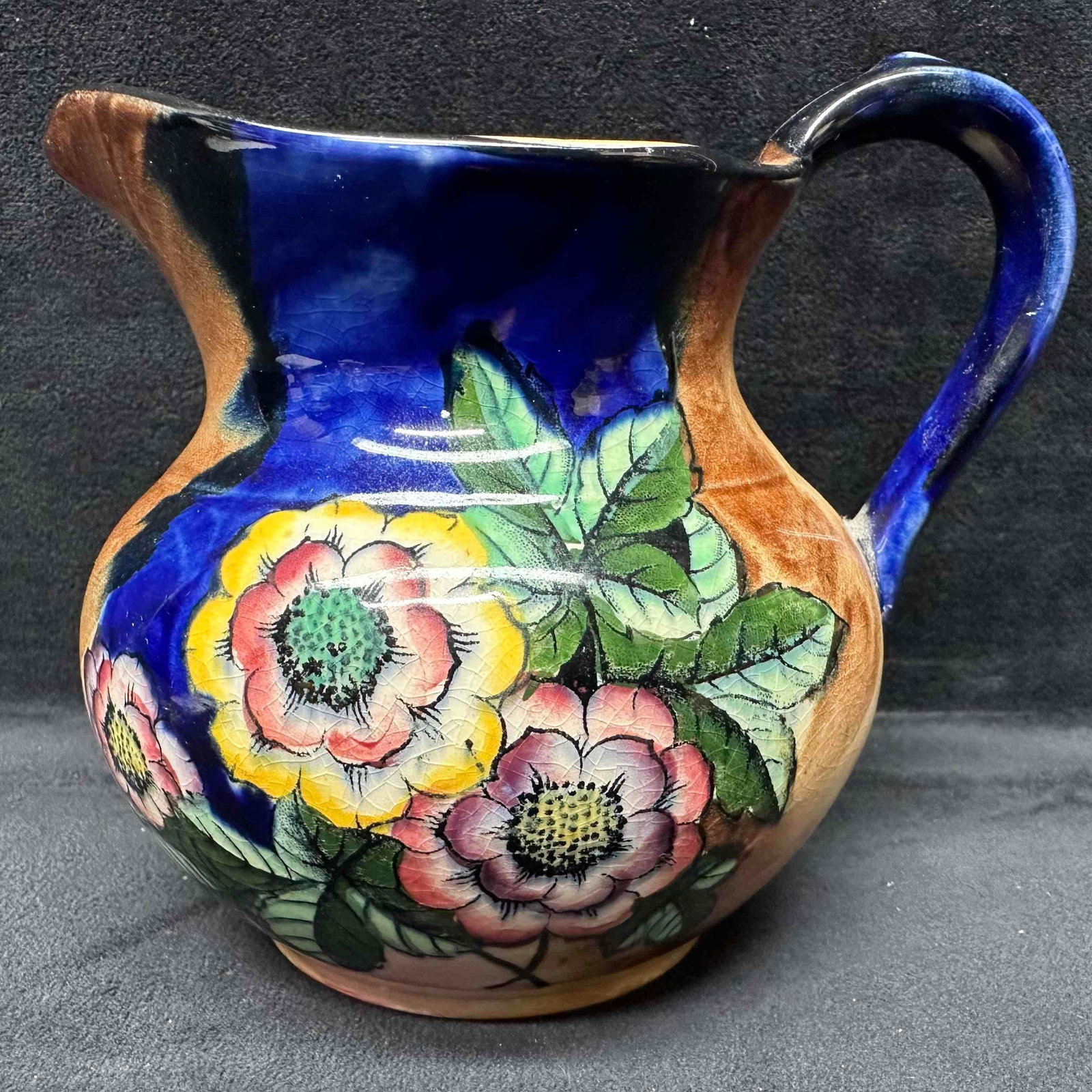 H&K Tunstall Gaiety Creamer Milk Pitcher Small Jug Hand Painted Vase: H&K Tunstall Gaiety Creamer Milk Pitcher Small Jug Hand Painted Vase. Light crazing noticed on the ceramic piece. This item is in good pre-owned, condition with light wear and surface