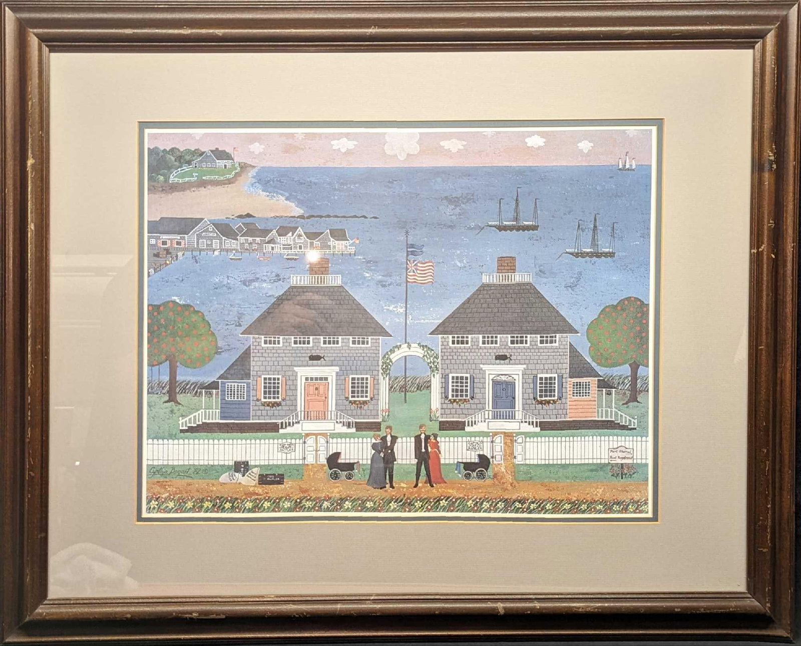 Framed Cynthia Bogart The Twins Homecoming Print: Framed Cynthia Bogart The Twins Homecoming Print. The framed print is approx 31 1/2" x 1 1/2" x 25 3/4" and it weighs 9.6lbs. The print/image is approx 19 1/2" x 15". Please n