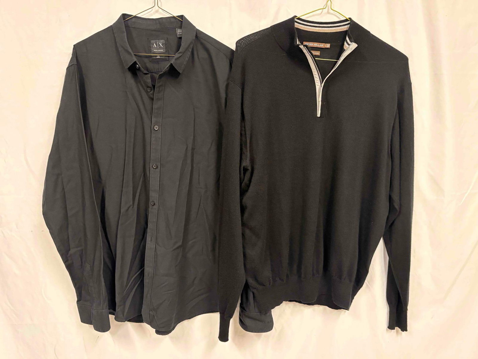 2PC Armani Exchange and Peter Millar Perth Black Mens Dress Shirt Bundle (1 of 11)