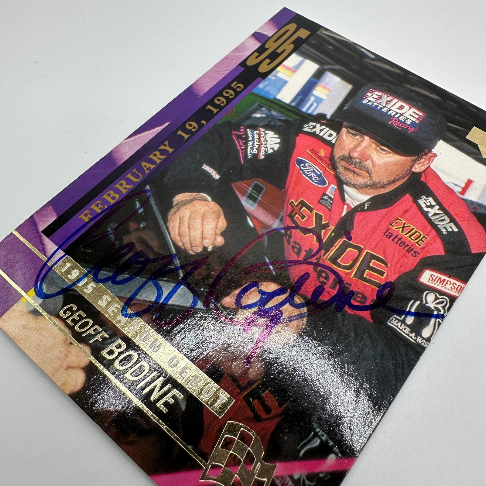 Geoff Bodine Upper Deck Signed NASCAR Card 95 Autograph - 6