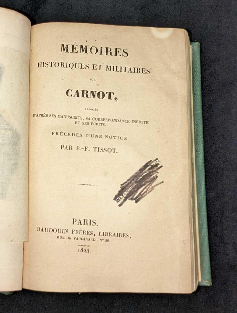 1824 Memoires Historiques Et Militaires Sur Carnot