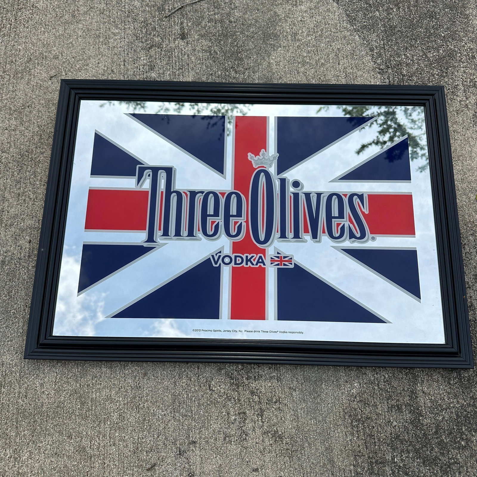 Three Olives Vodka Framed Mirror Bar Sign Union Jack Design (1 of 4)