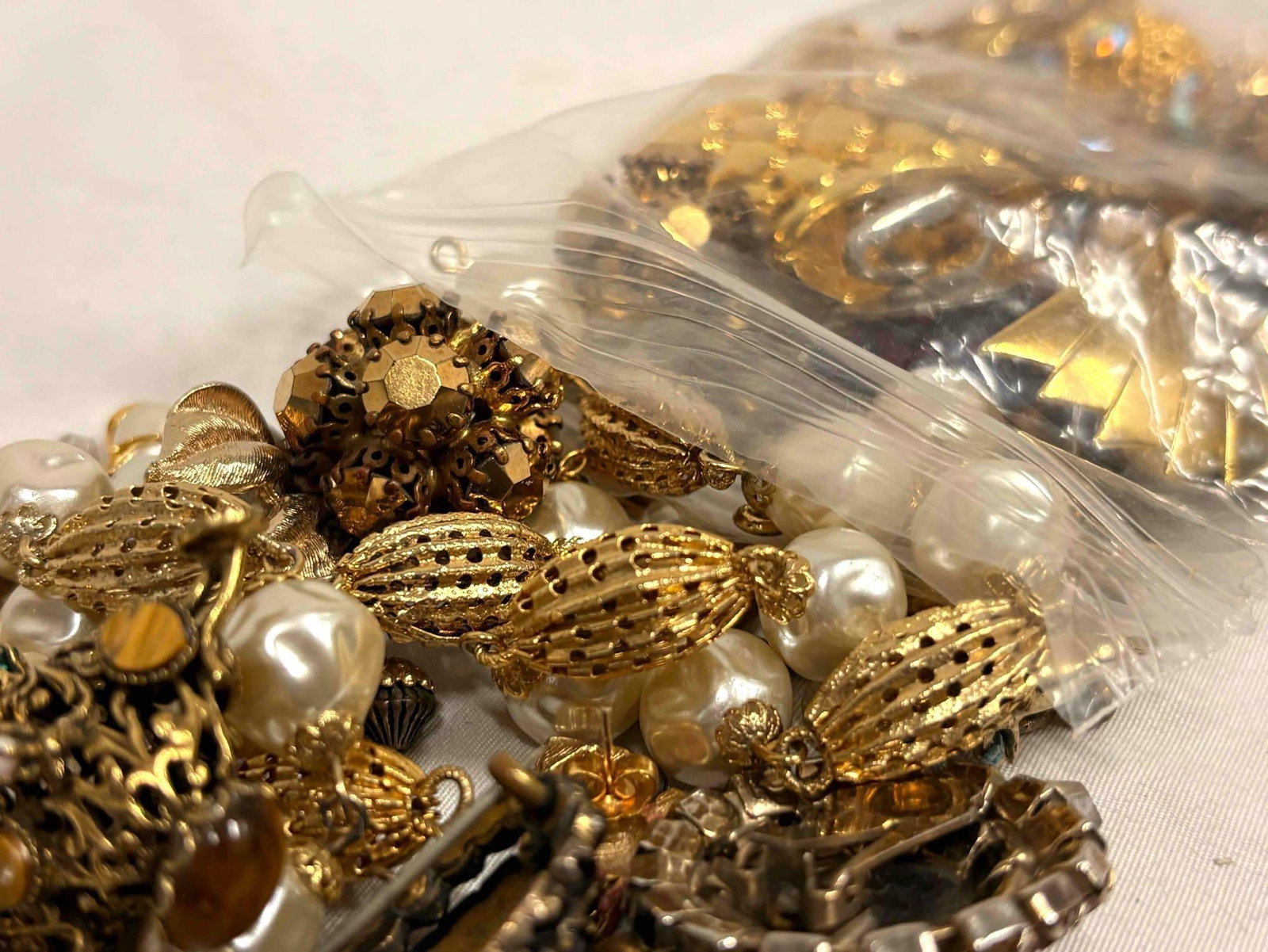 10 Plus Ounces of Gold Charms, Beads, Broken Costume Jewelry and More (1 of 6)