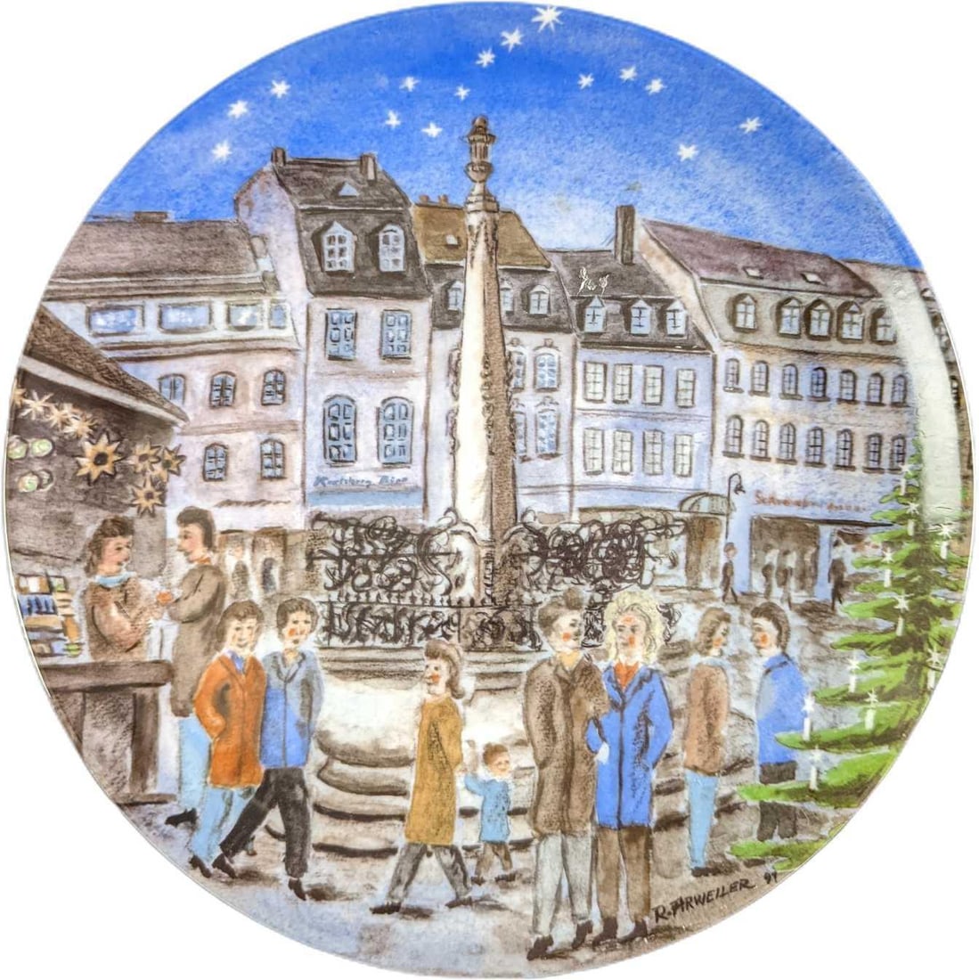 Kaiser Germany, Balzer 1991 Limited Plate, Saarlandteller: Kaiser Germany Bazer 1991 LE Collector Plate. "Saarlandteller". The plate is approx 7 3/4" and it weighs 0.61lb. The plate has some markings near the top. Please see the images as they are part of the