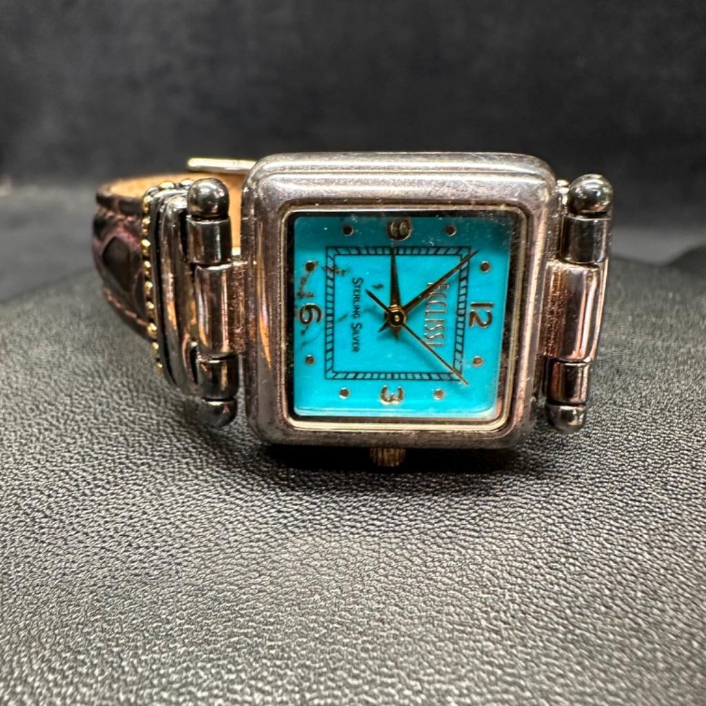 Sterling Silver Case Ladies Ecclissi Quartz Watch: This piece of jewelry has been tested and researched prior to listing. Please view all our pictures they are part of our description. DETAILS: Metal - Sterling Silver Color -Silver Stones - none Hallm