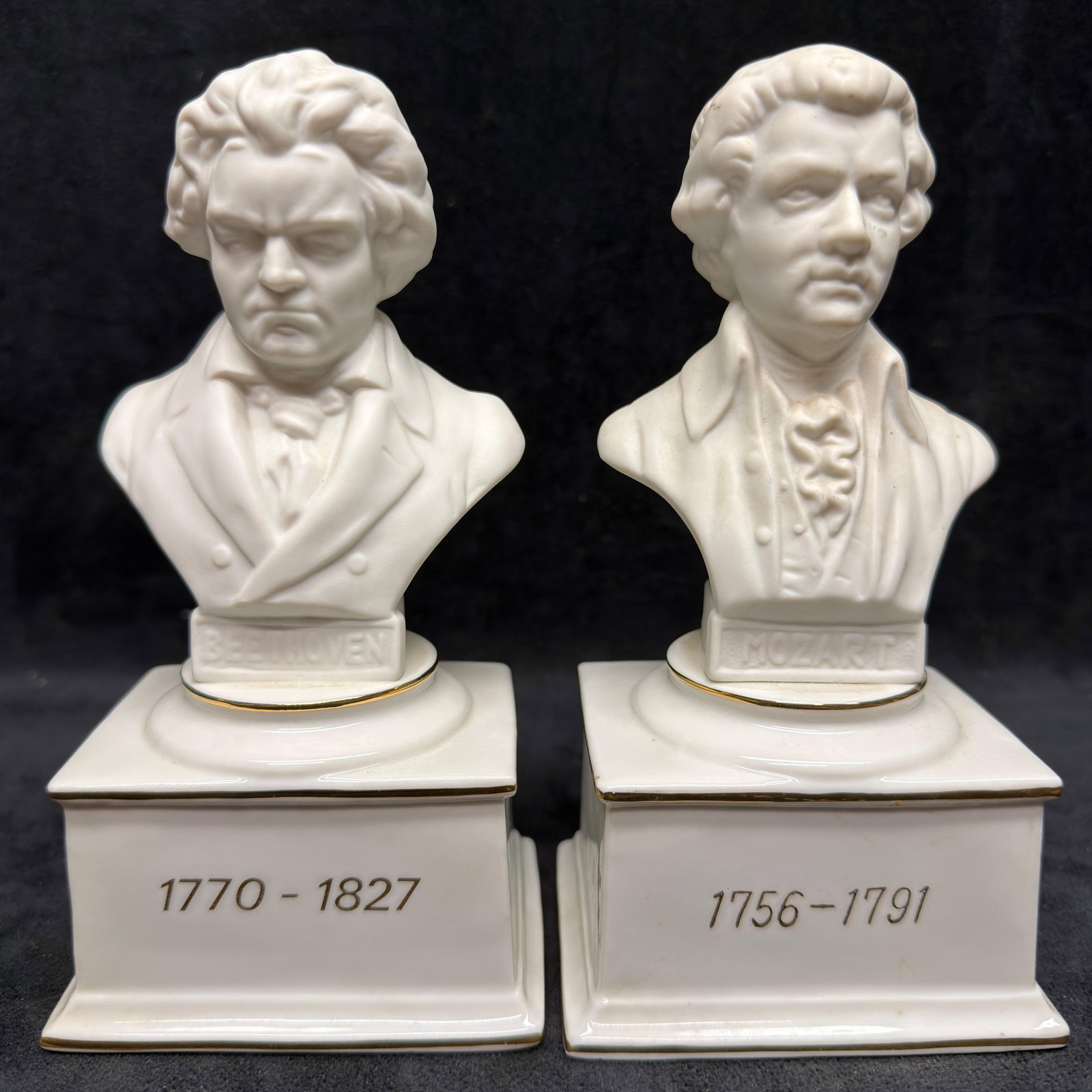 San Francisco Beethoven and Mozart Porcelain Bust Music Box Figurines (1 of 4)