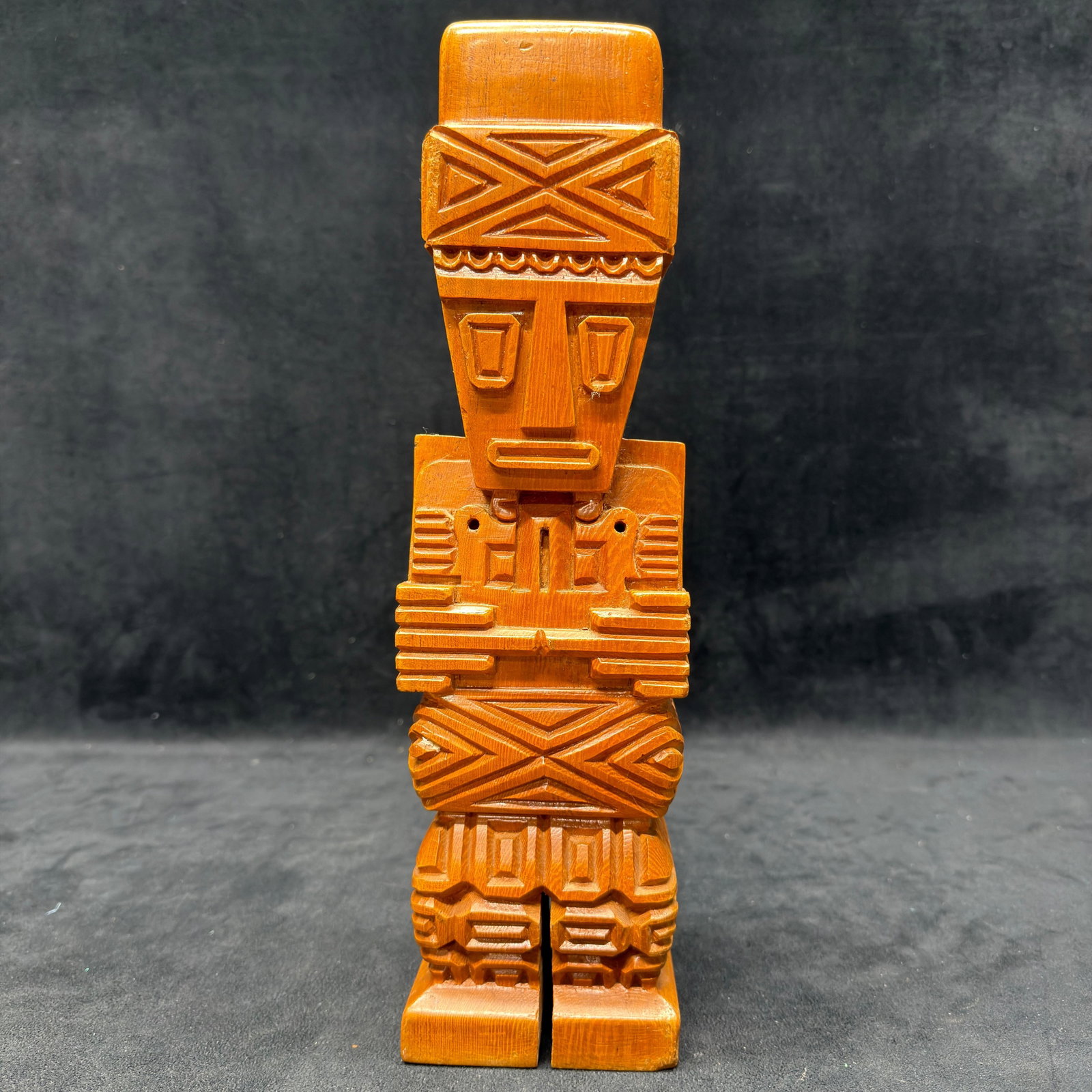 Hand Carved Wooden Figure Tiki Aztec Incan Polynesian Style Design Wood Figure (1 of 9)