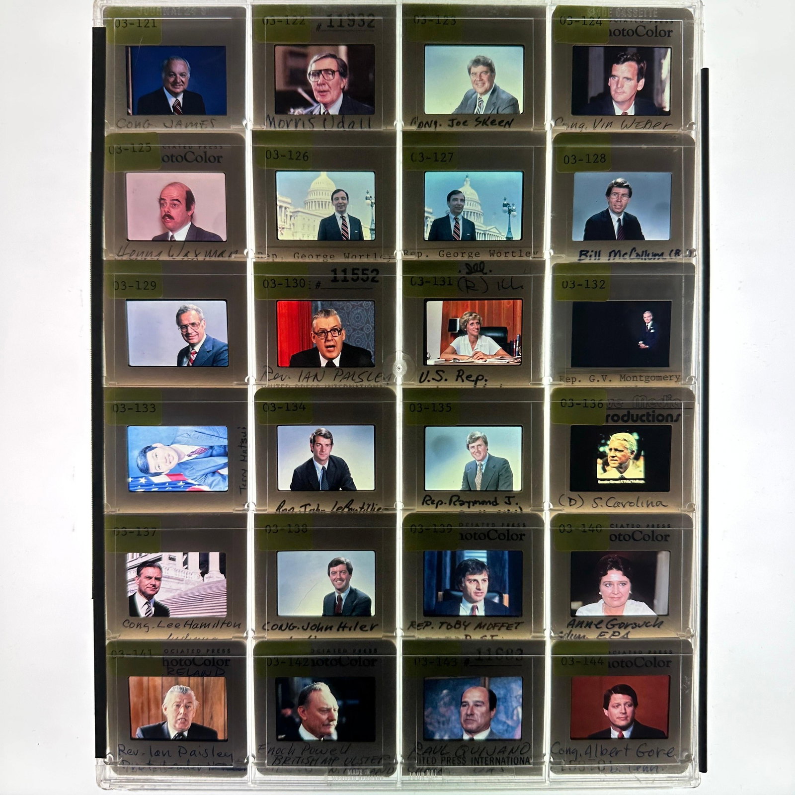 Political Press Photo Slide Transparency Collection Featuring US Congressional Figures (1 of 6)