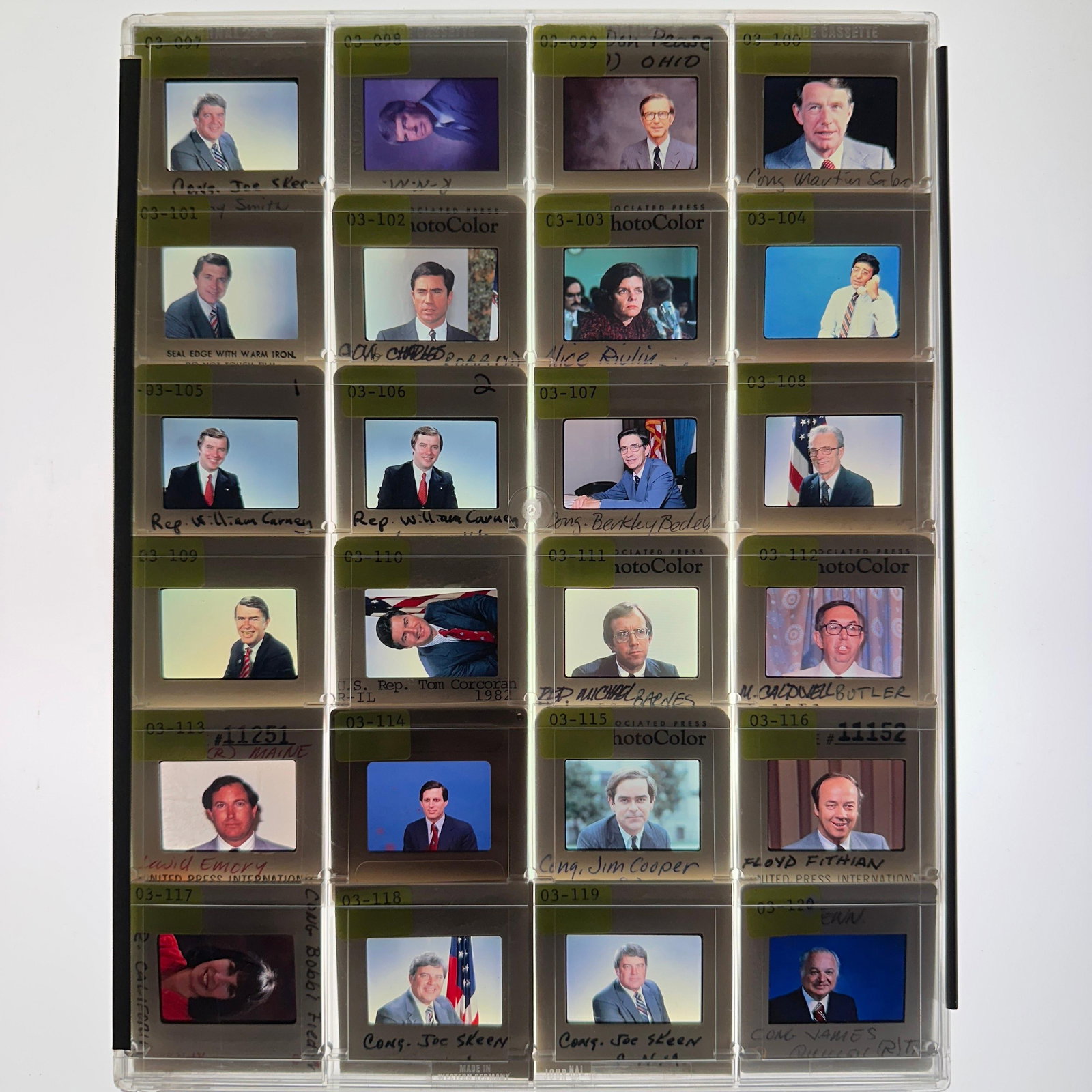 Political Press Photo Slide Transparency Archive Featuring US Congress and Public Figures