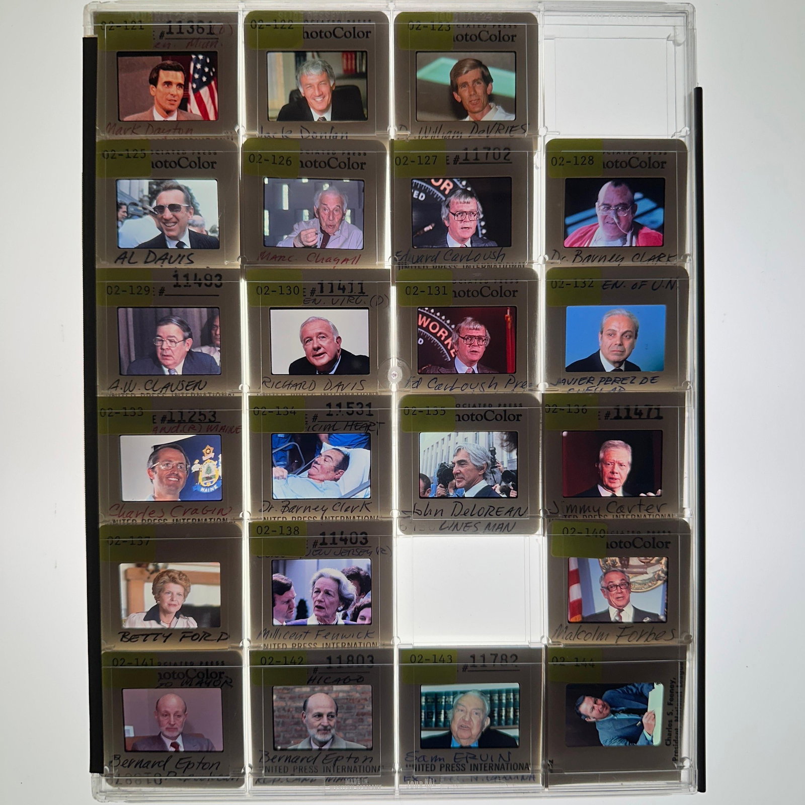 Associated Press Photo Slides Marc Chagall Jimmy Carter Betty Ford Al Davis and Political Figures (1 of 10)