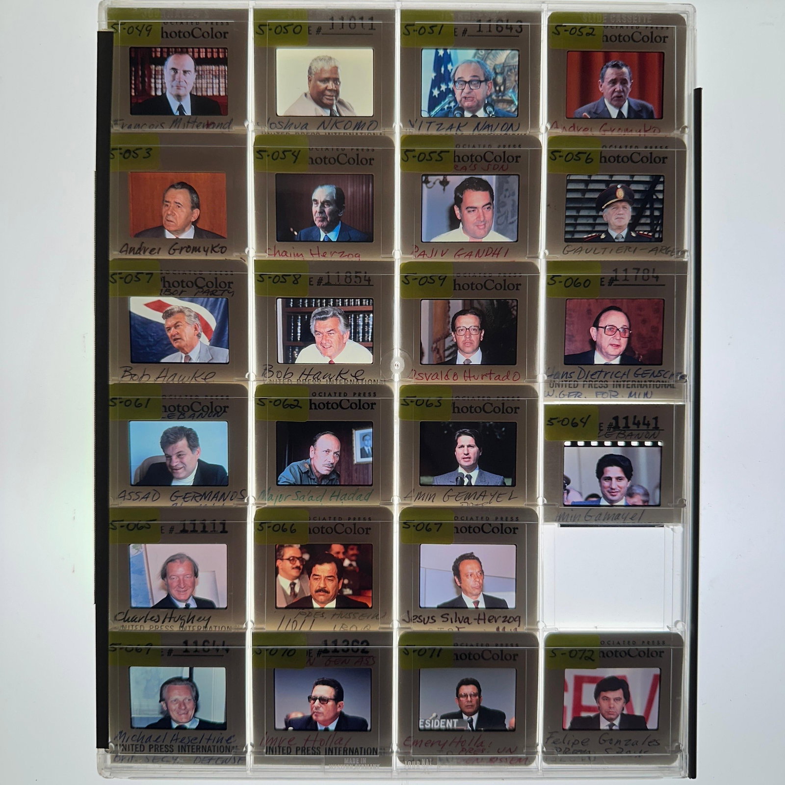 Collection of Vintage World Political Leader Press Photo Slides Saddam Hussein