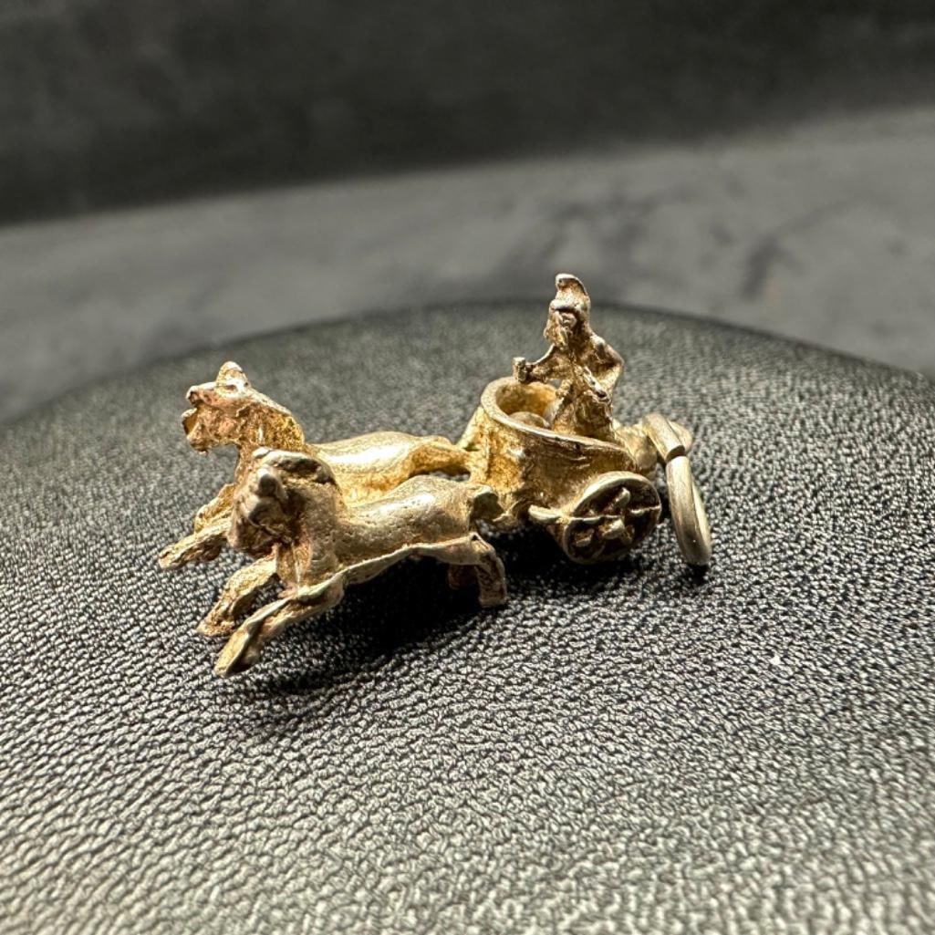 Vintage .800 Silver Chariot Charm