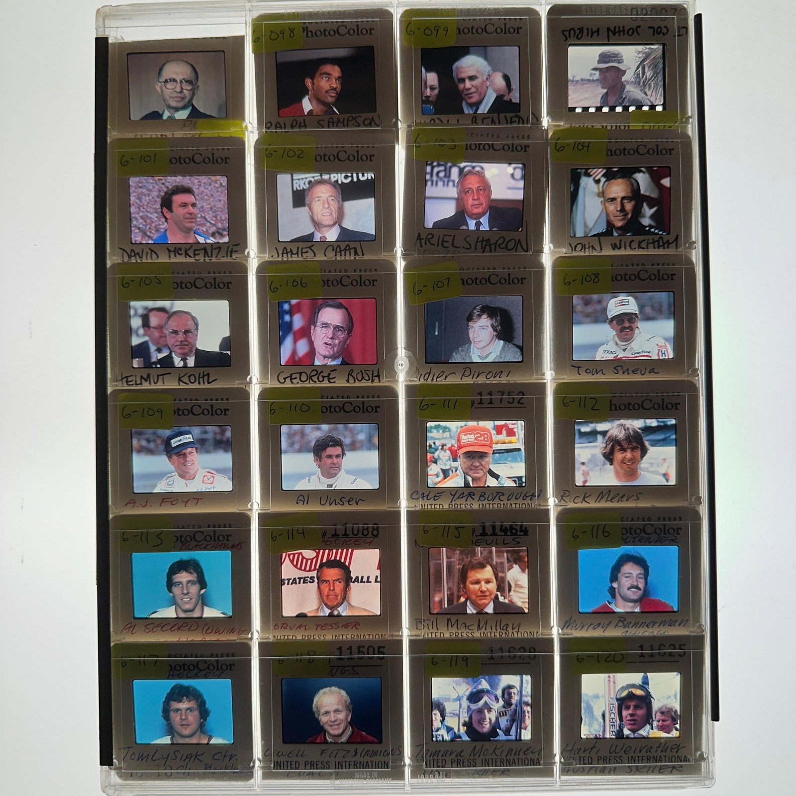 Collection of AP Press Photo Slides George Bush James Caan Ariel Sharon Sports Personalities (1 of 9)