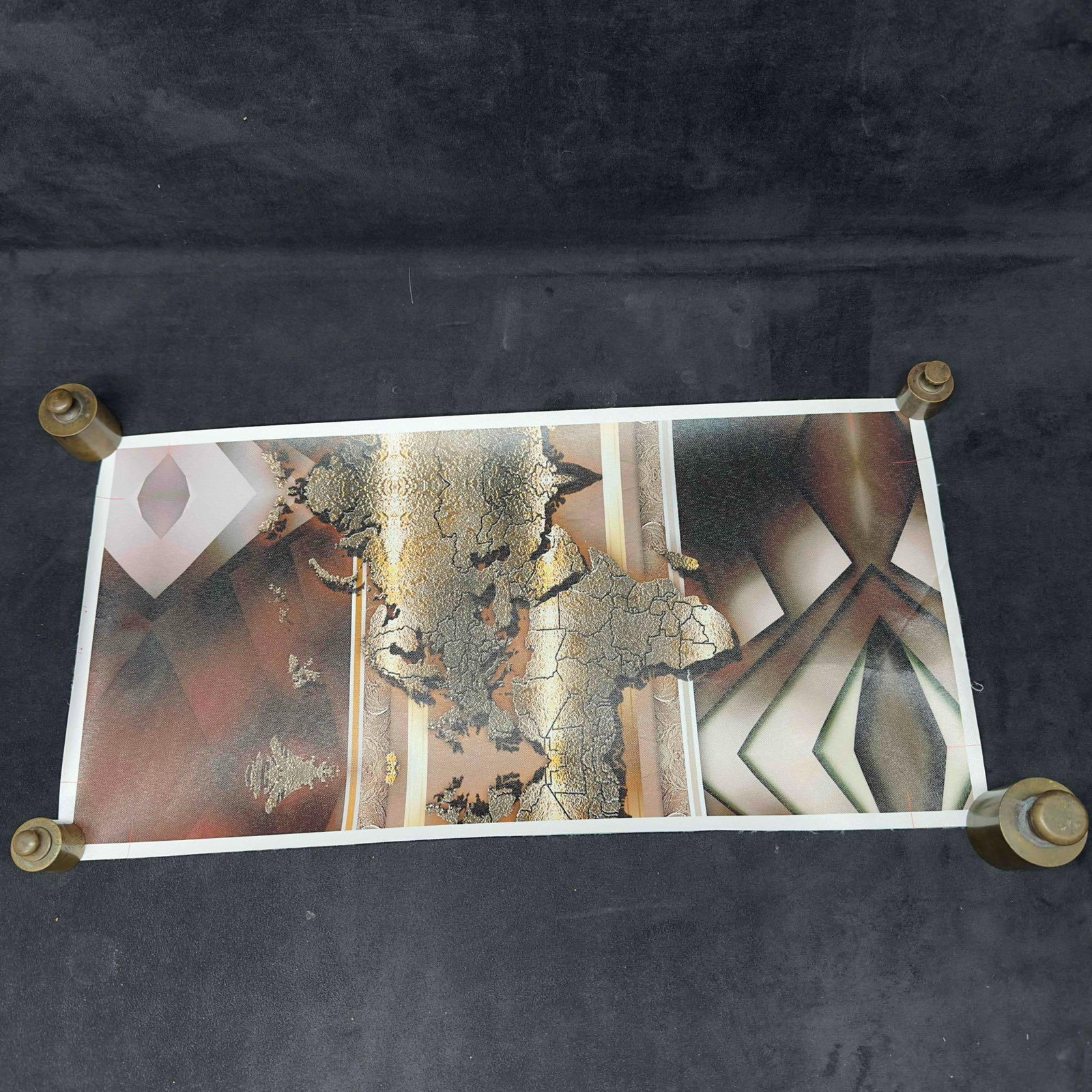 Set of Five Giclee on Canvas Abstract Artwork Art: Set of Five Giclee on Canvas Abstract Artwork Art. Set of giclee in color on canvas abstract artwork. These items are in good pre owned, previously displayed condition with light wear, and surface
