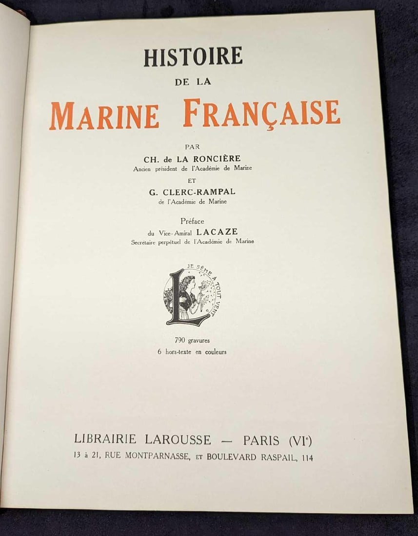 Histoire De La Marine Francaise Hardcover Book