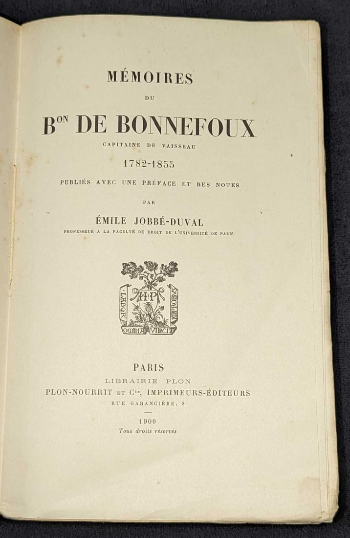 Memoires Du Bon De Bonnefoux Capitaine De Vaisseau