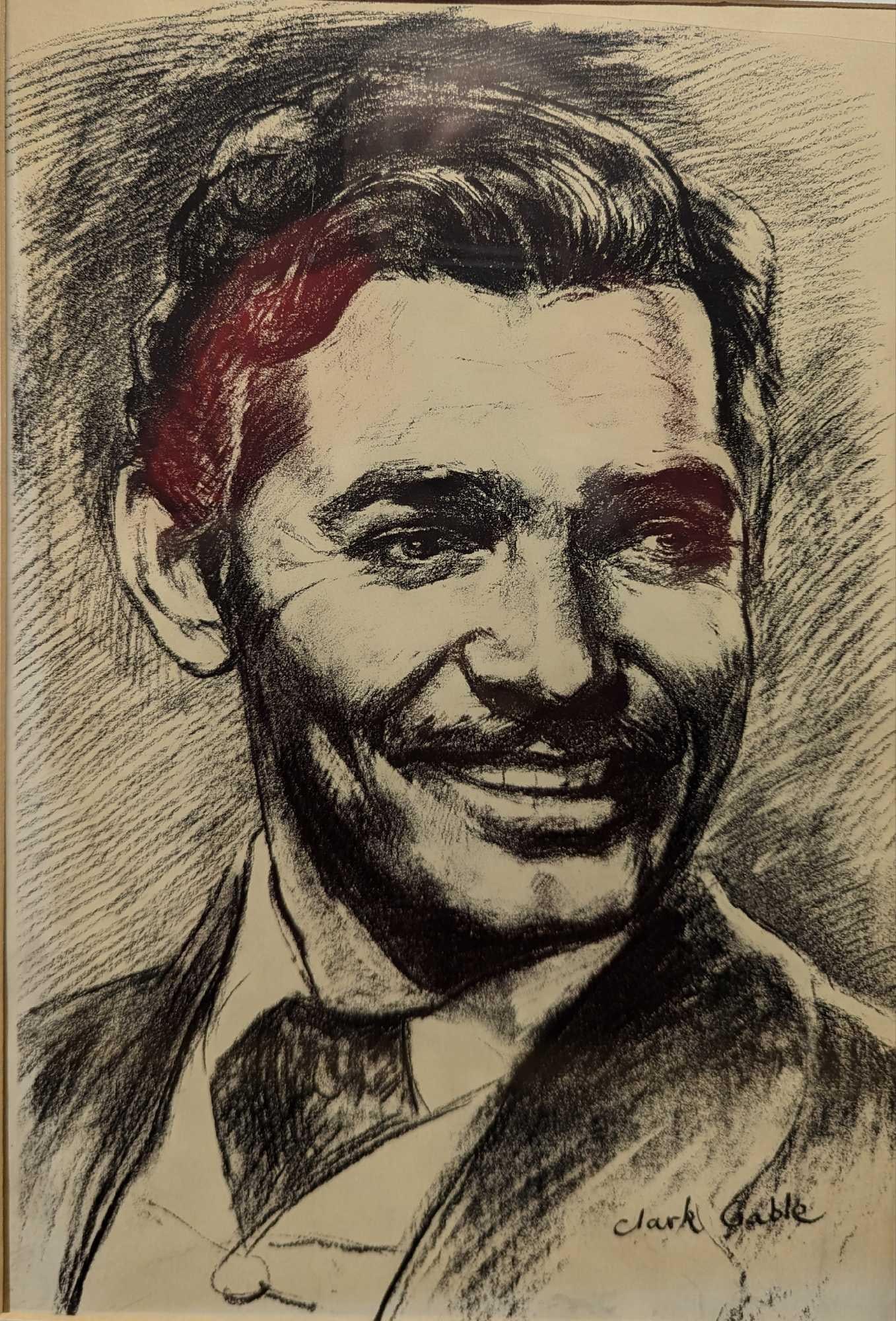 Framed Clark Gable Sketch Print - 2