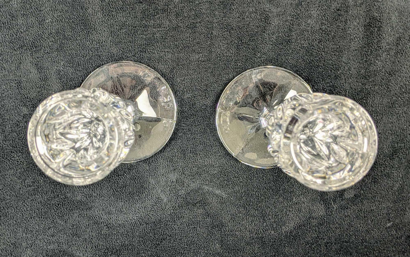 Two Clear Crystal Candlesticks - 5