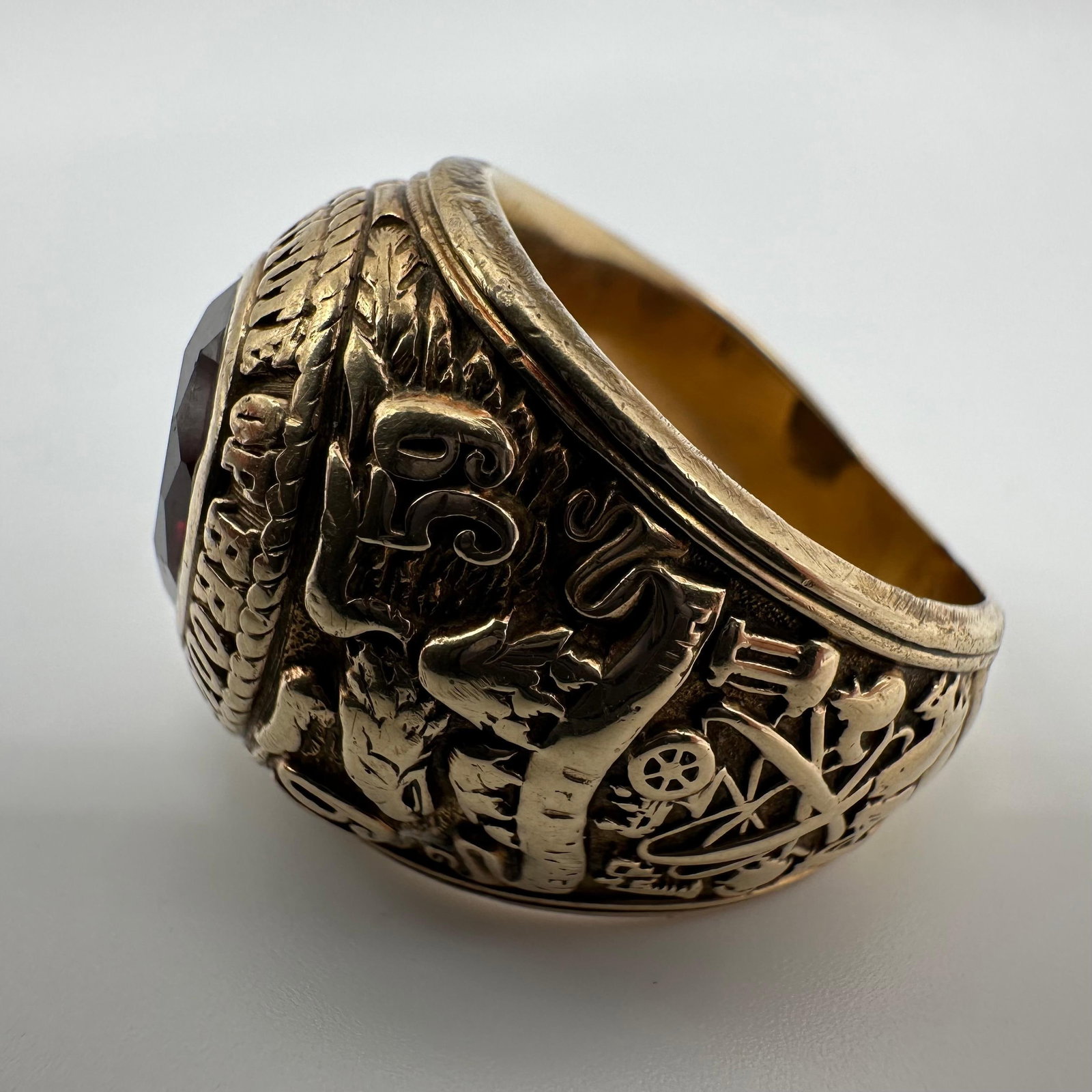 10K Lab Ruby Polytechnic Institute Brooklyn Gold Class Ring 1959 - 11