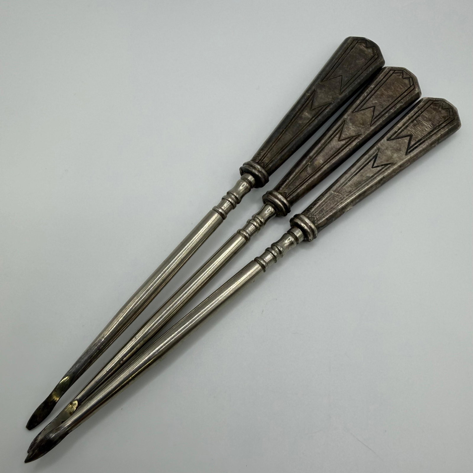 Sterling Silver Handle Dessert Skewers