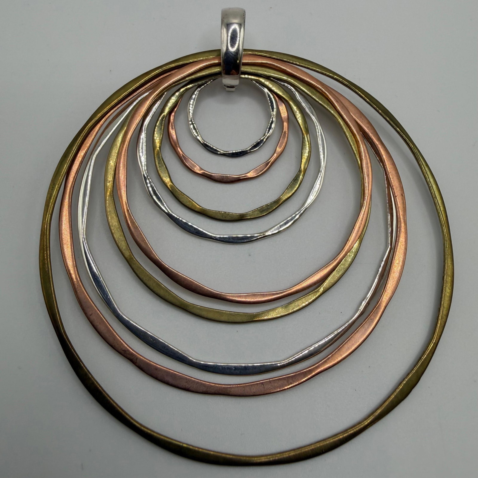 RLM Studio 925 Tricolor Sterling Silver Pendant Enhancer Jewelry: This item is in good pre-owned, previously used/displayed condition with noticeable light wear and surface scratches. Please reference all photos for full details. This piece of jewelry has been caref