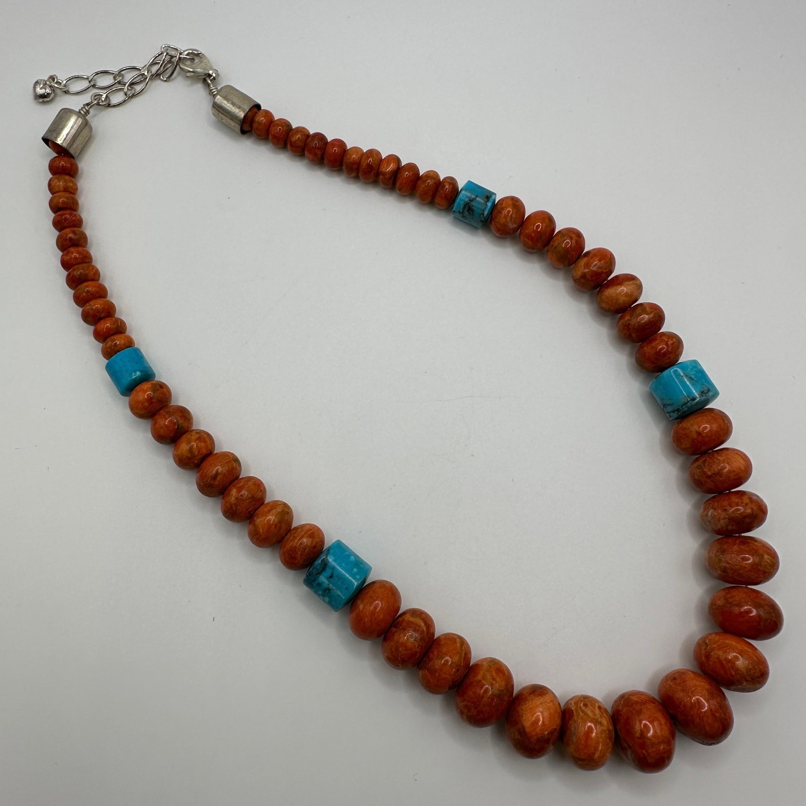 DTR Jay King Southwestern Style Coral and Turquoise Bead Necklace Sterling Silver Clasp: This item is in good pre-owned, previously used/displayed condition with noticeable light wear and surface scratches. Please reference all photos for full details. This piece of jewelry has been caref