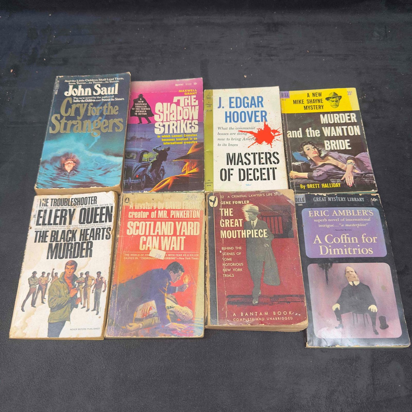 The Shadow Strikes Maxwell Grant Vintage Collectible Books Set Lot of Eight 8: The Shadow Strikes Maxwell Grant Vintage Collectible Books Set Lot of Eight 8. These books present noticeable wear with some torn covers and pages, light rips, creases, light discoloring, and other