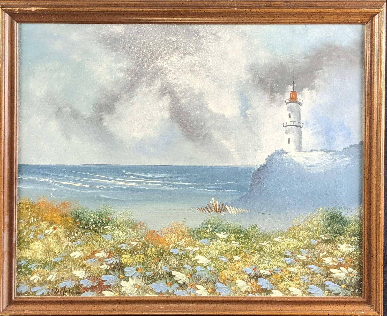Original Framed Oil On Canvas Lighthouse (1 of 6)
