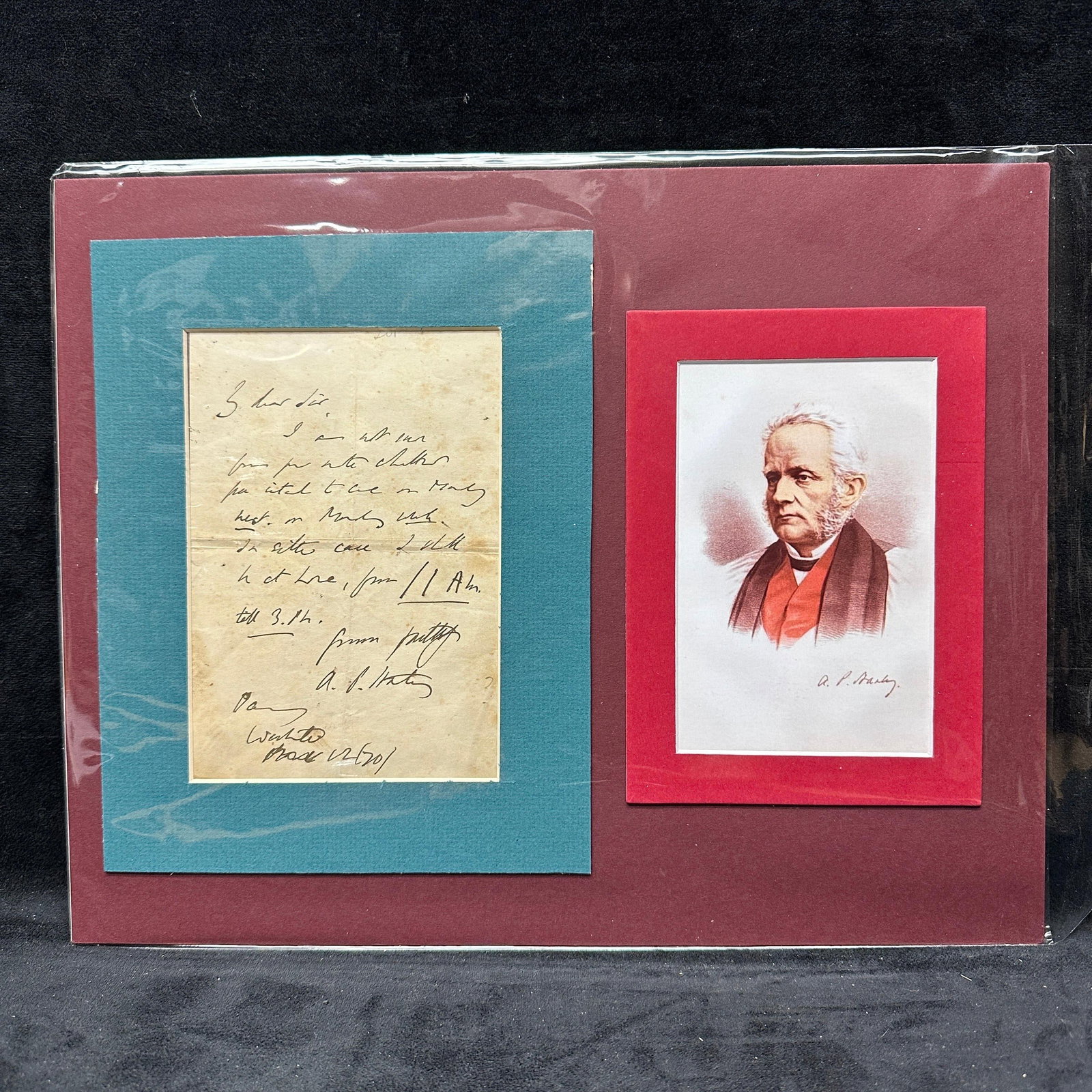 Arthur Penrhyn Stanley Signed Manuscript Letter Framed With Portrait (1 of 4)