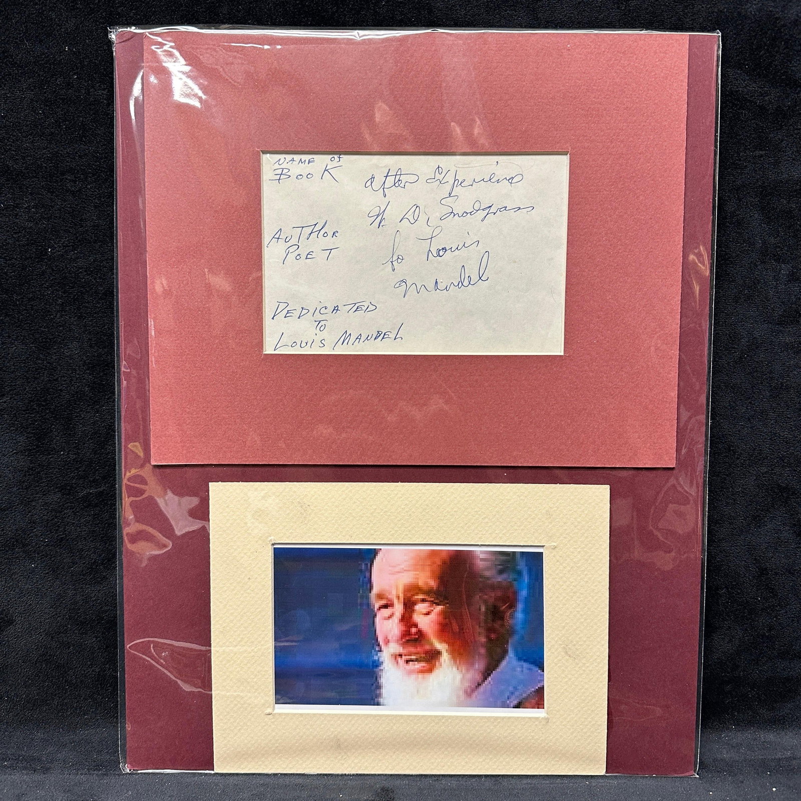 W. D. Snodgrass American Poet Signed Album Page
