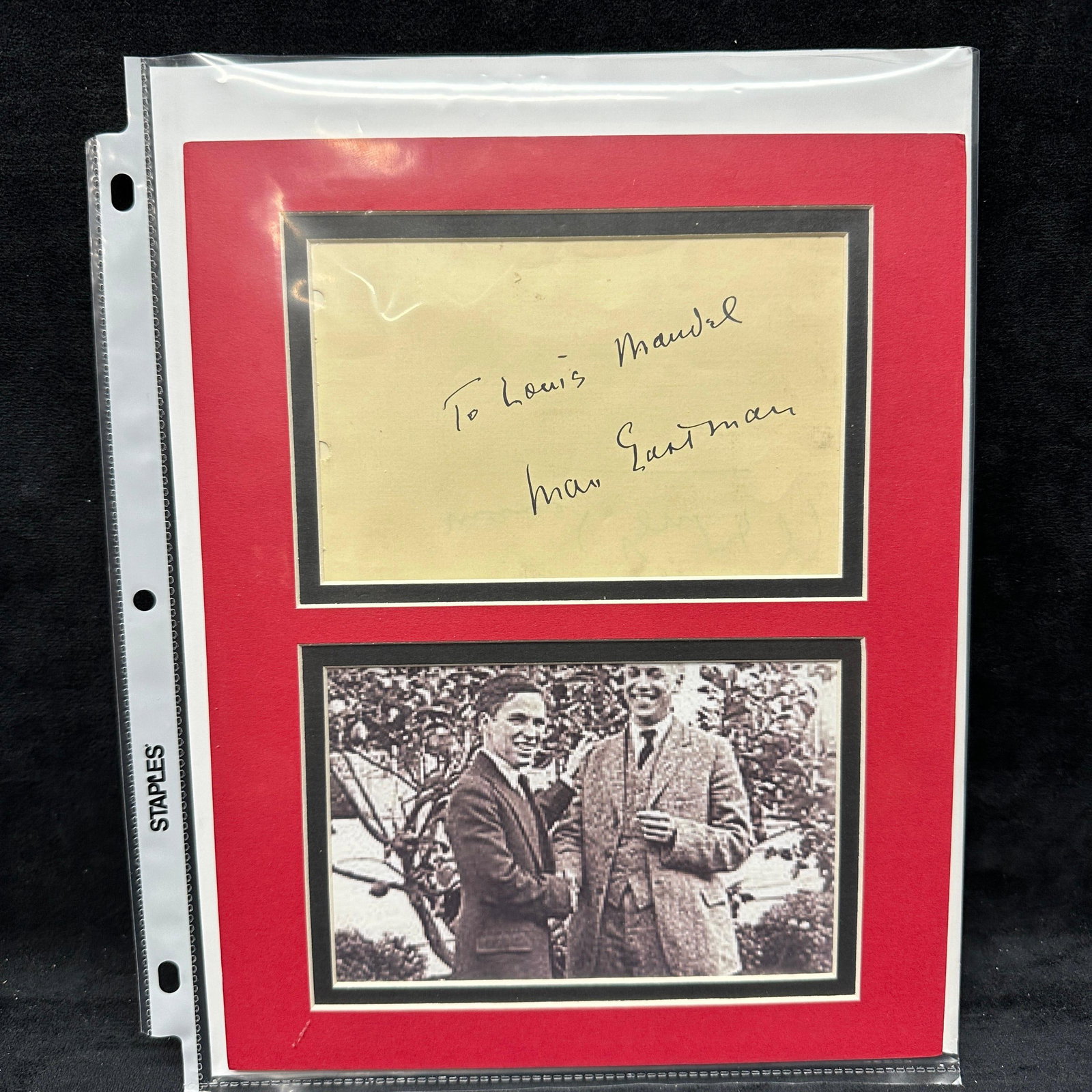 Max Eastman Autograph Signed Album Page With Photo Display (1 of 4)