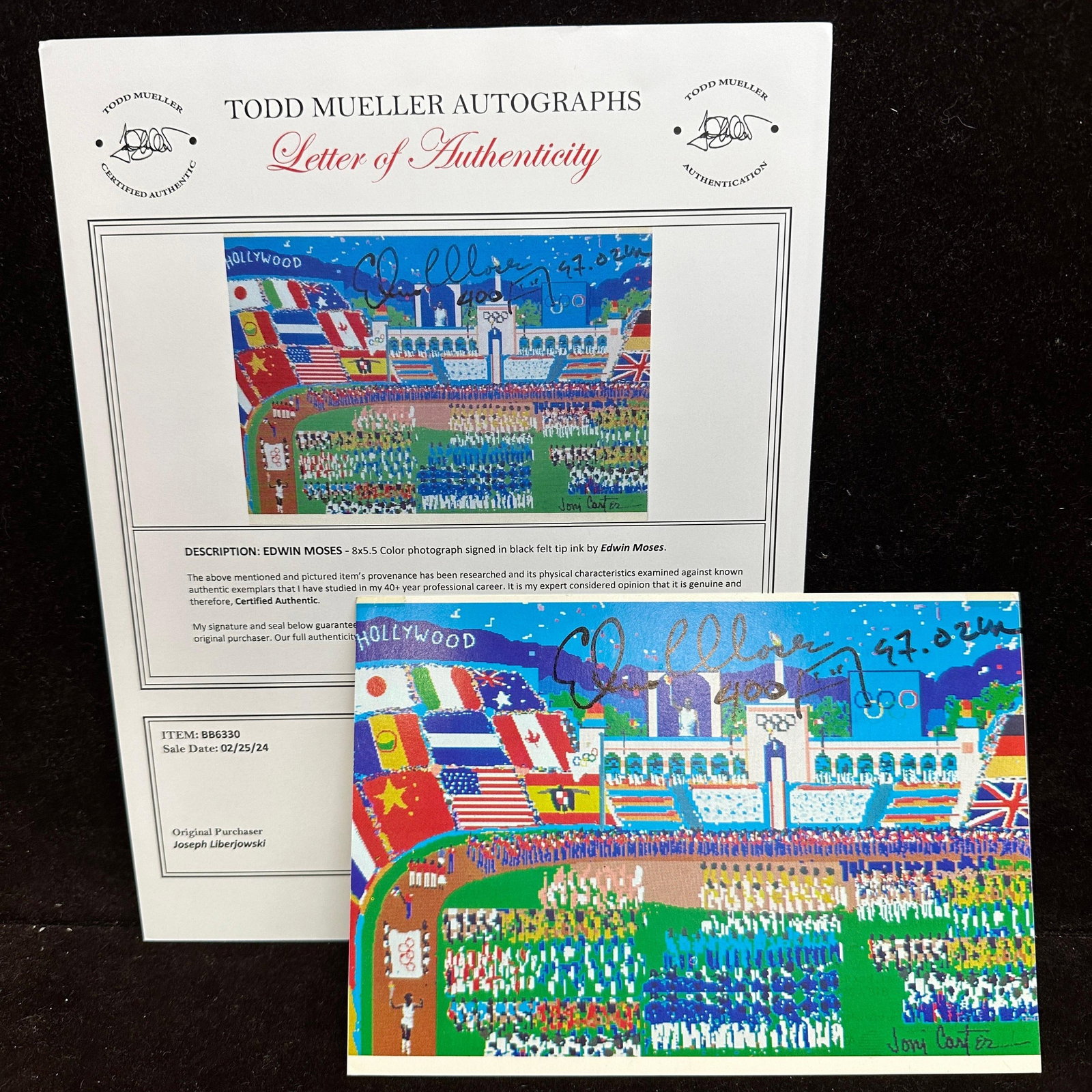 Edwin Moses Signed Olympic Opening Ceremony Artwork Photo Print (1 of 4)